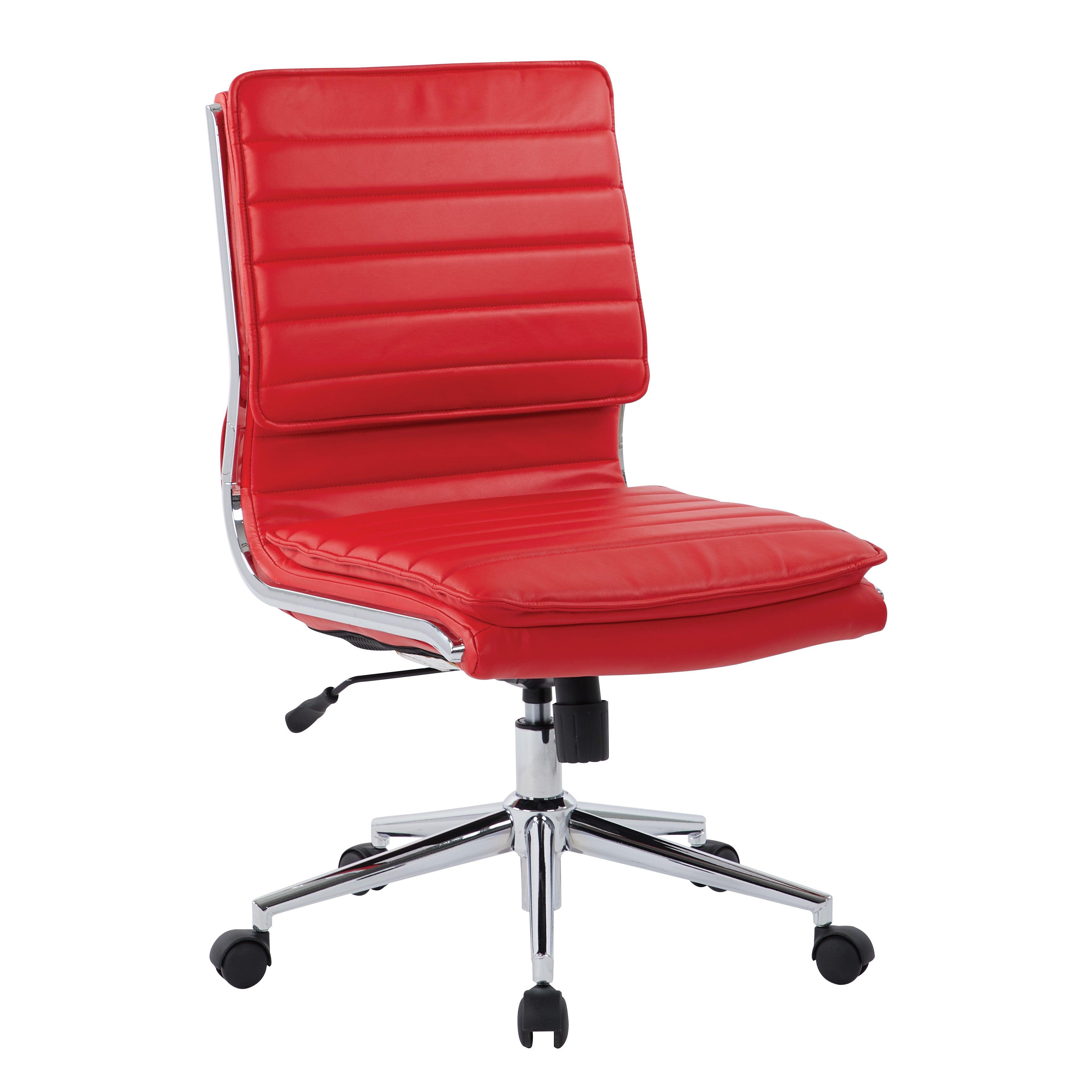 Armless Mid Bk Mgrs Faux Lthr Chair