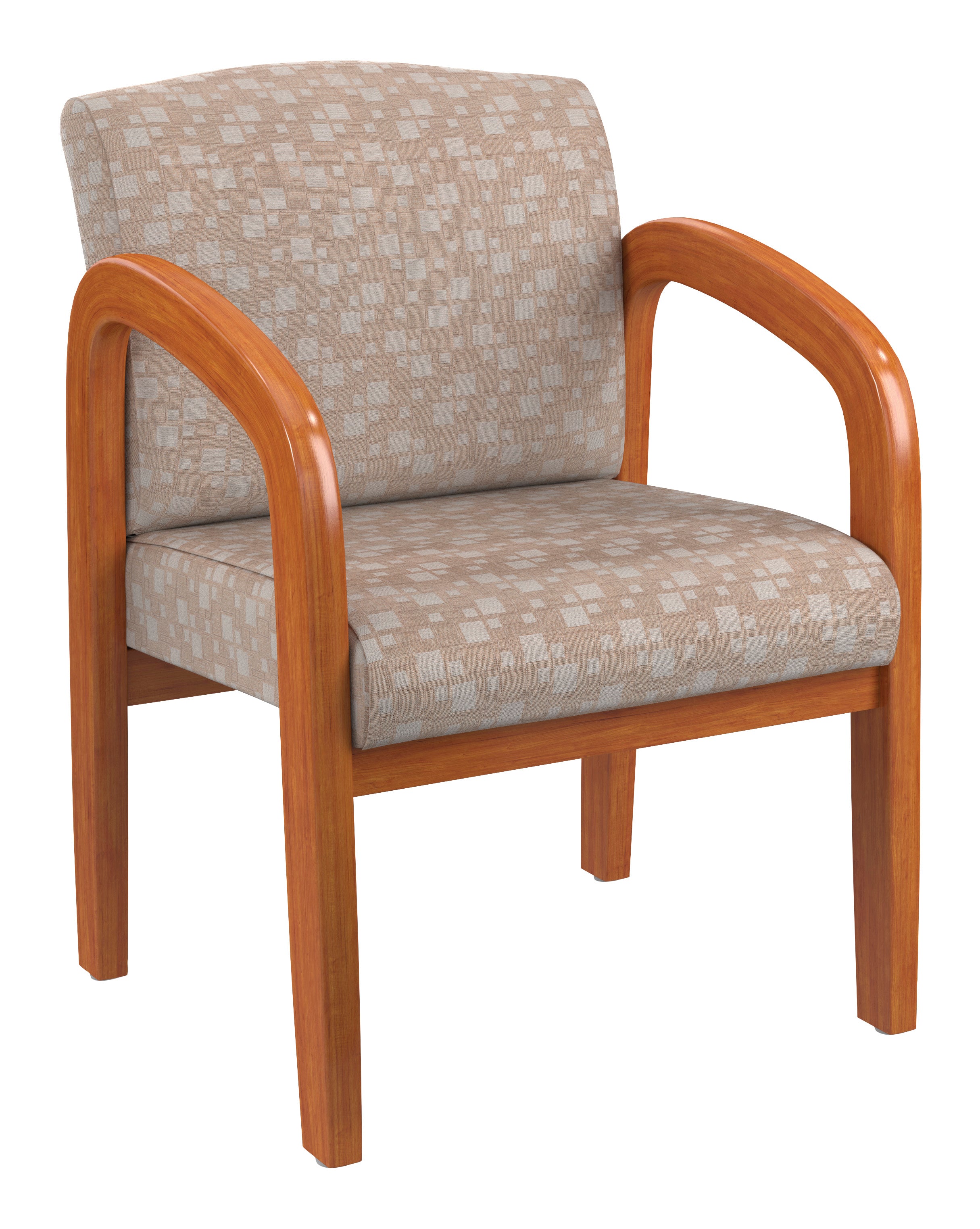 Medium Oak Finish Wood Visitor Chair