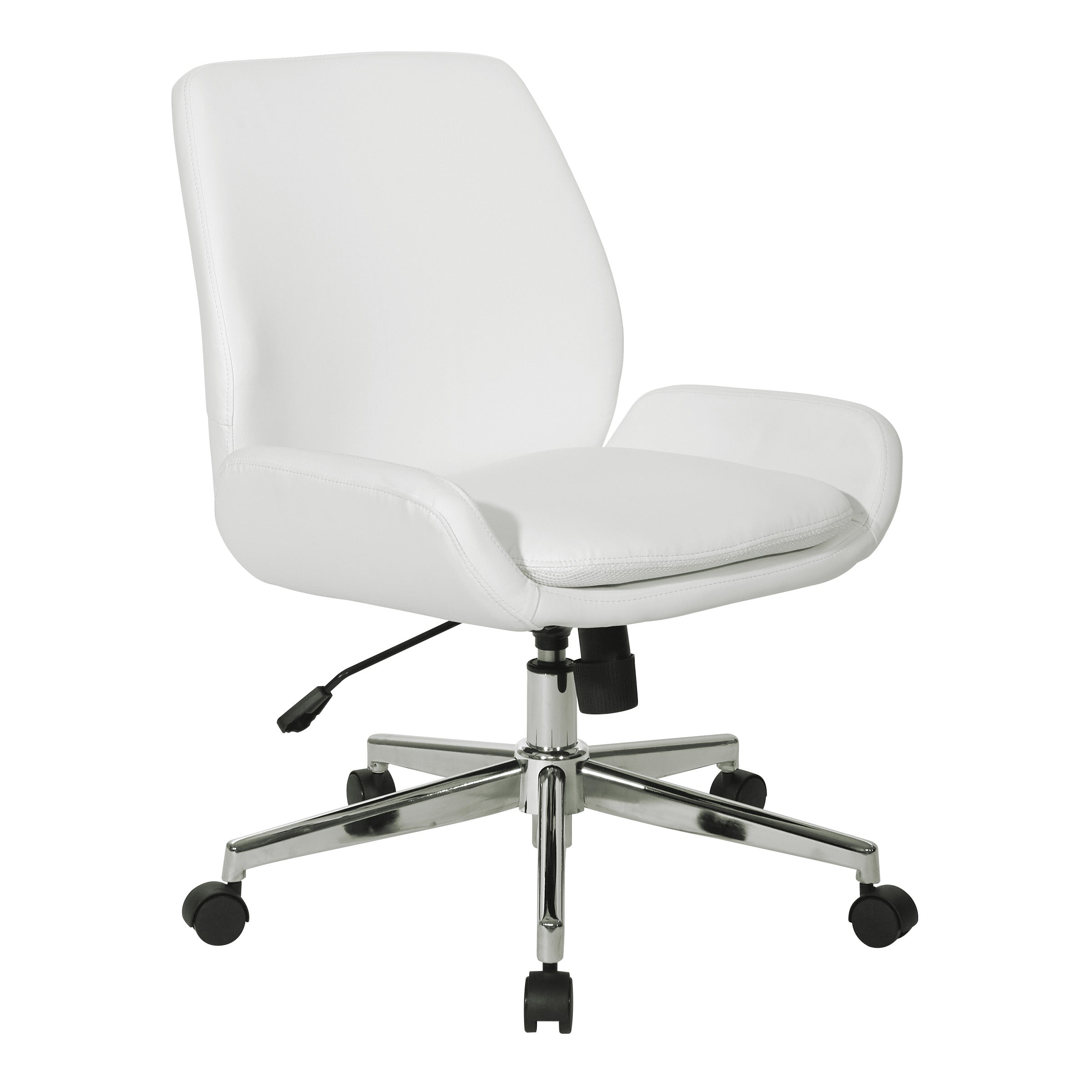 Faux Leather Chair with Chrome Finish Base