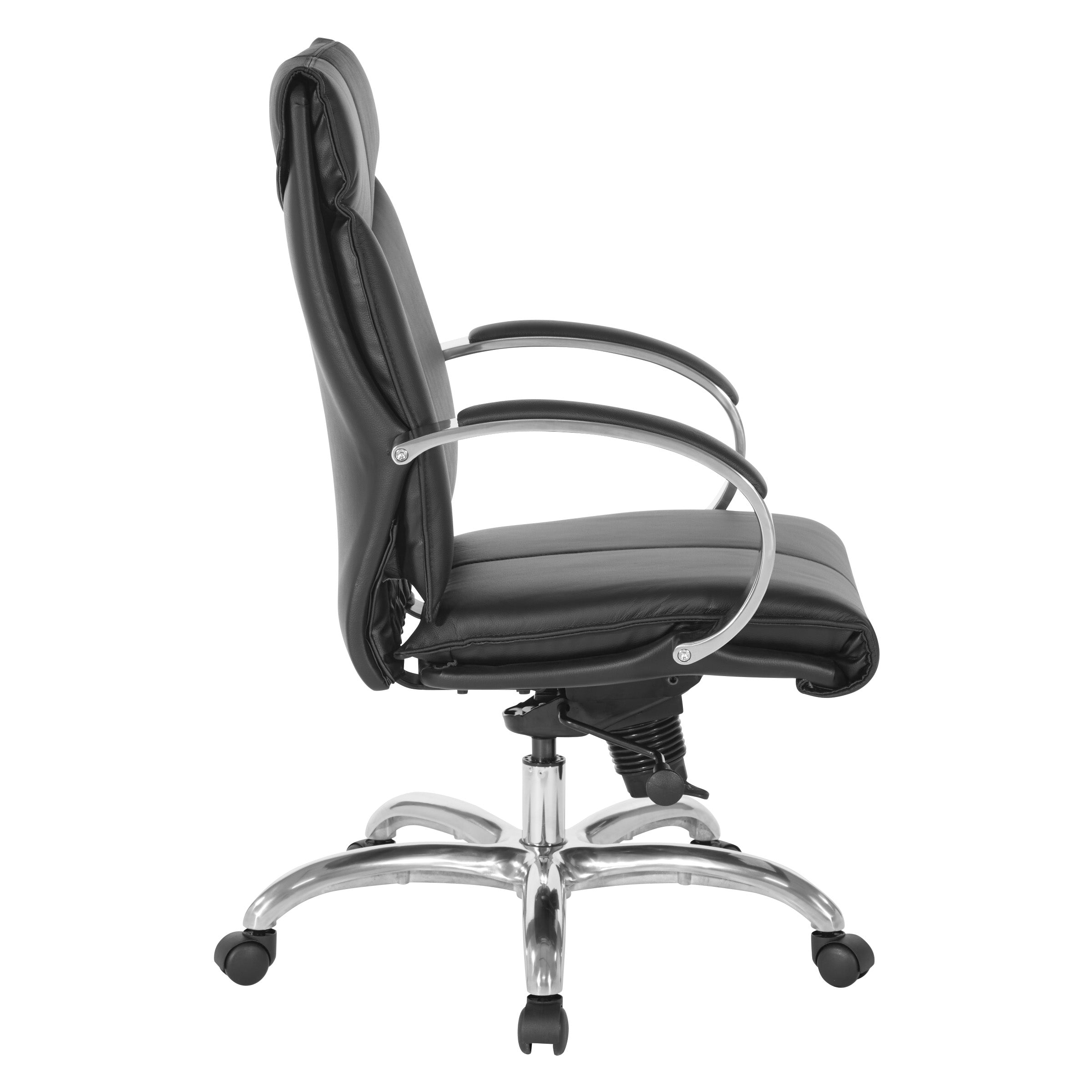 Deluxe Mid Back Black Lthr Chair