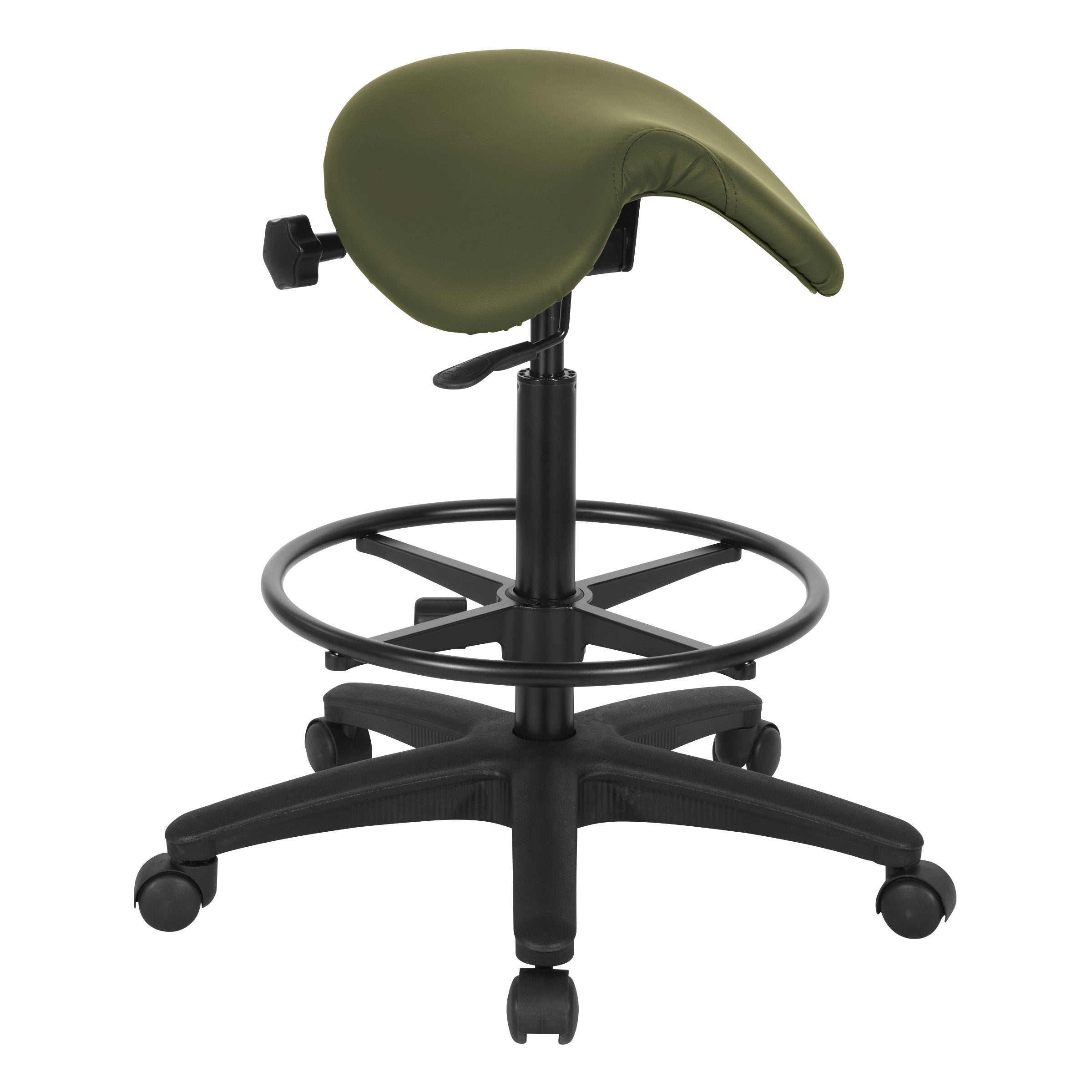 Backless Stool with Saddle Seat