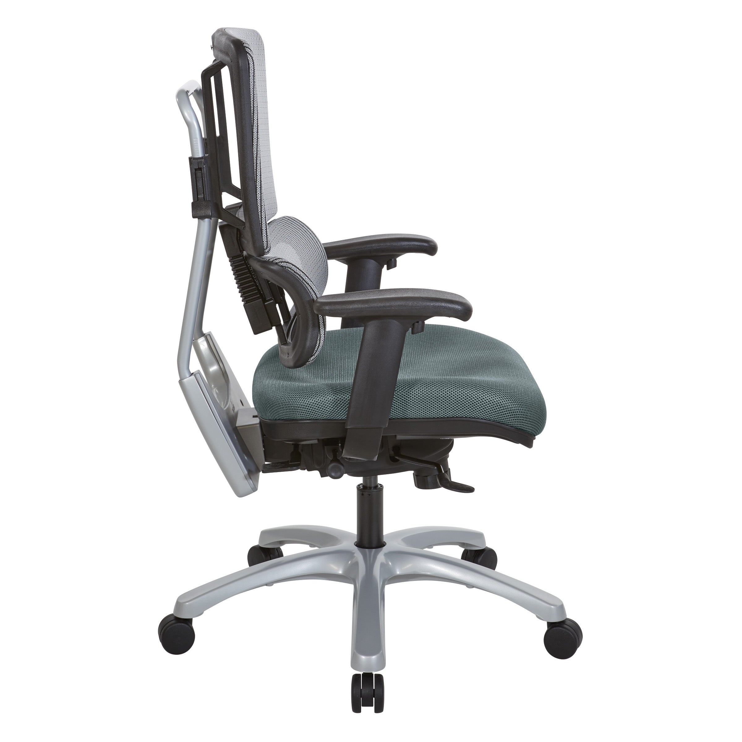 Vertical Grey Mesh Back Chair with Silver Base