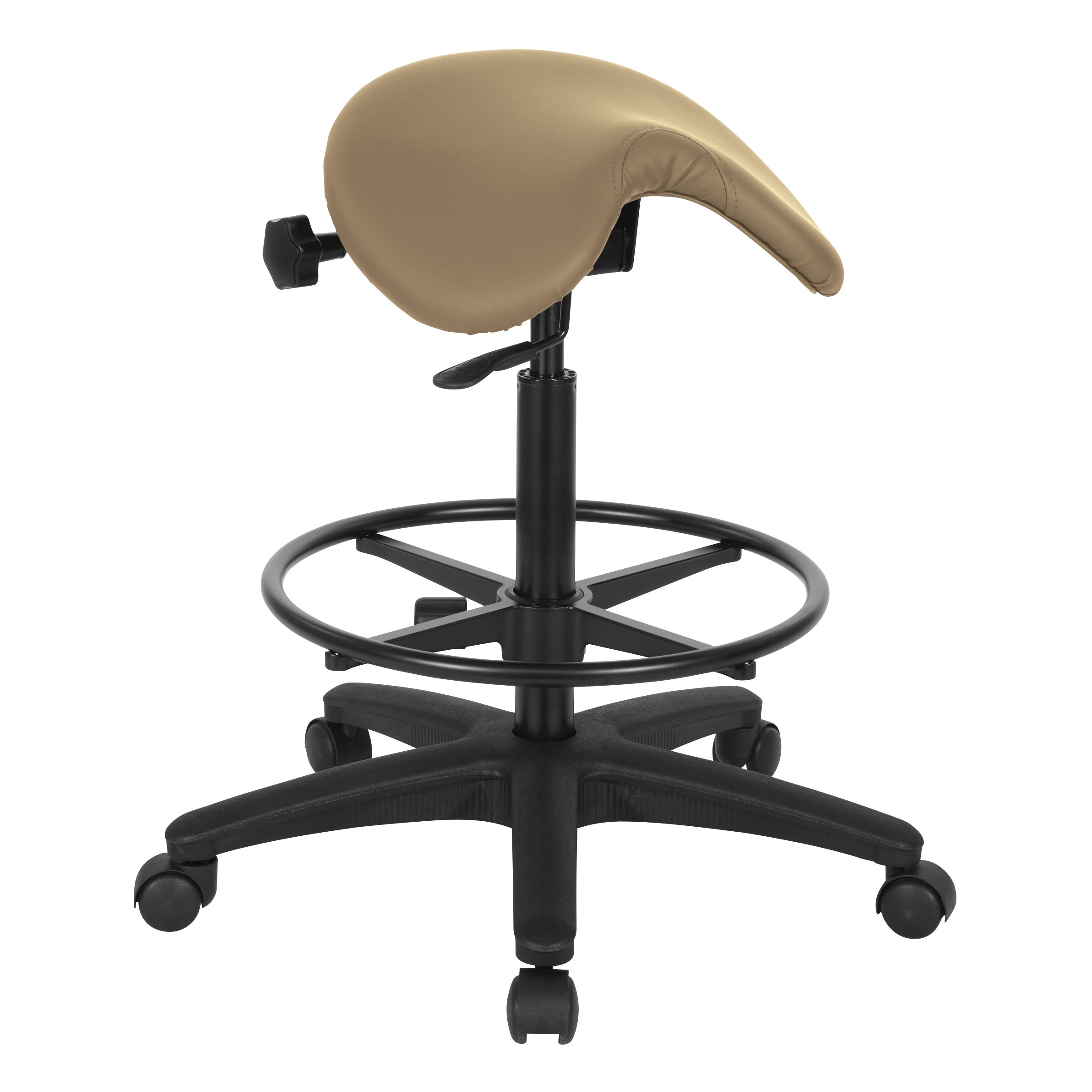 Backless Stool with Saddle Seat