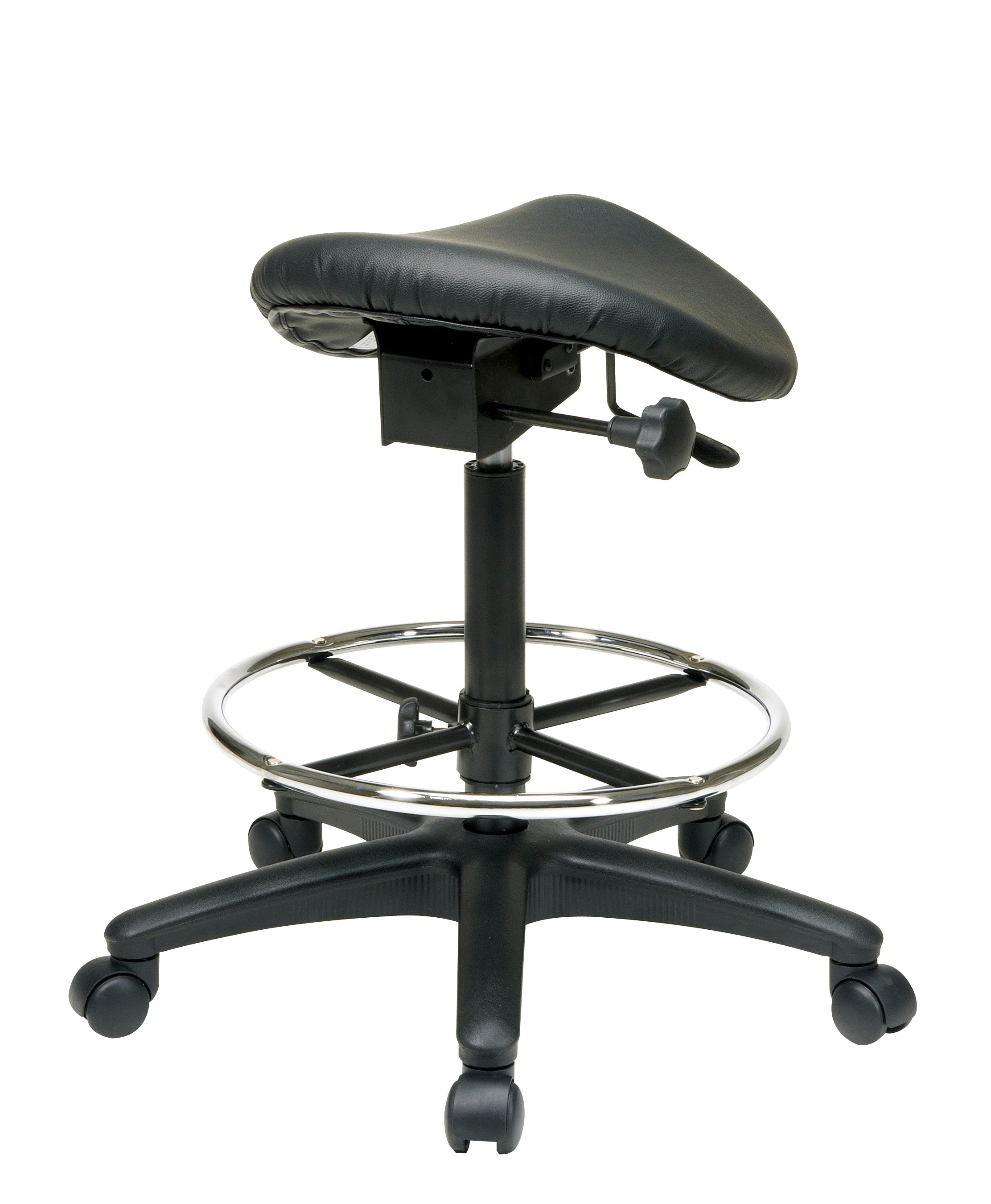 Backless Stool with Saddle Seat