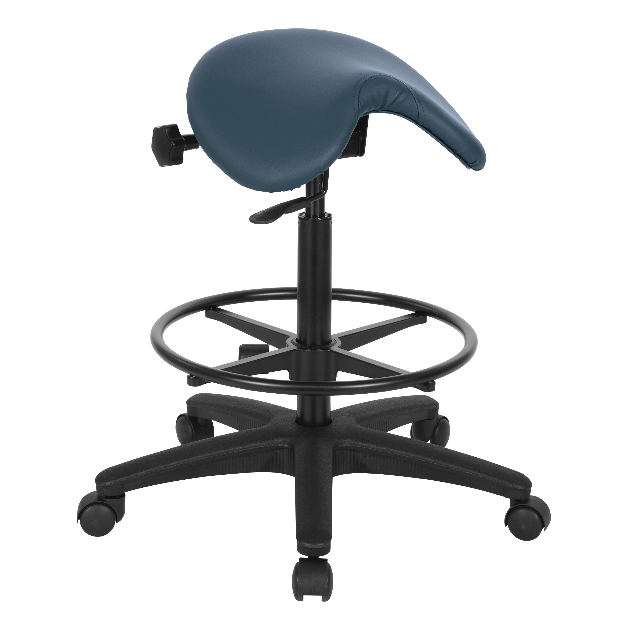 Backless Stool with Saddle Seat