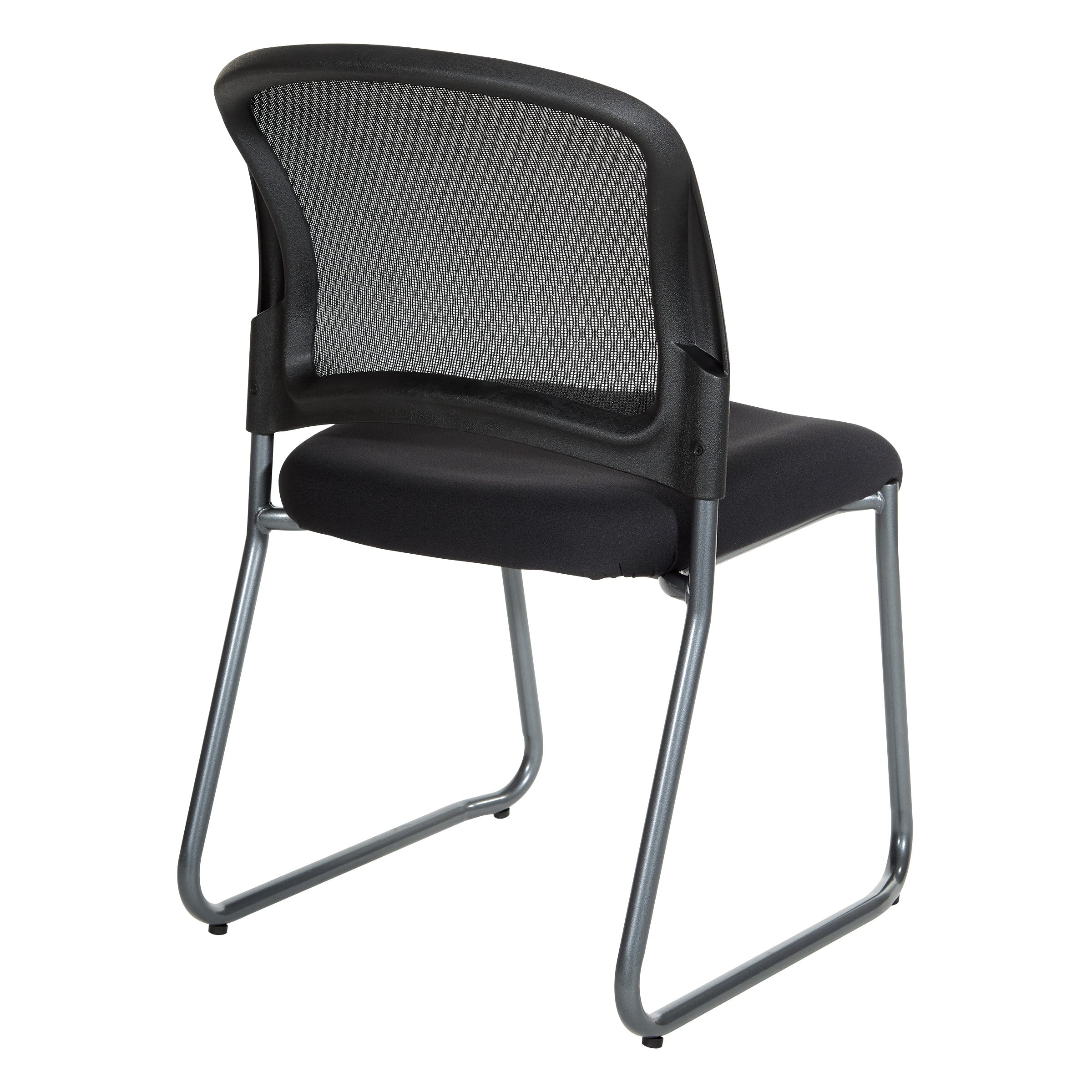 Titanium Finish Black Visitors Chair with ProGrid® Back and Sled Base