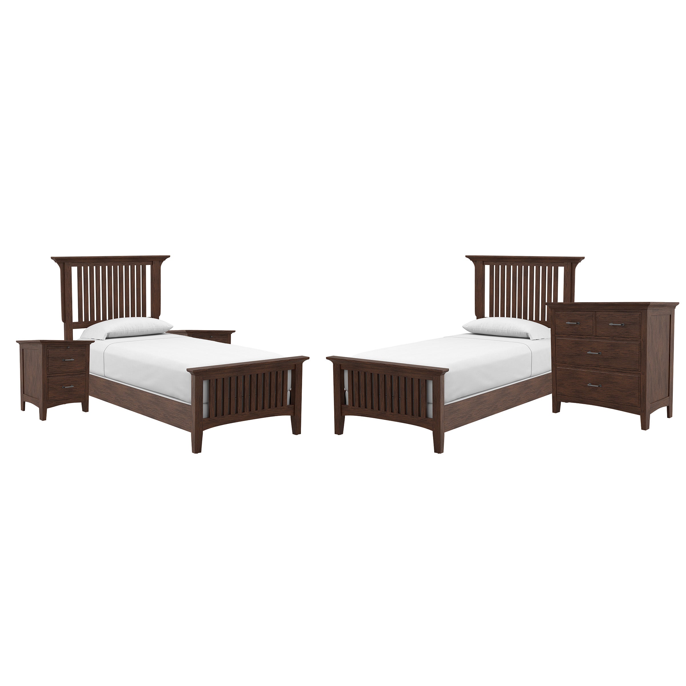 Modern Mission 9 Pc Twin Bedroom