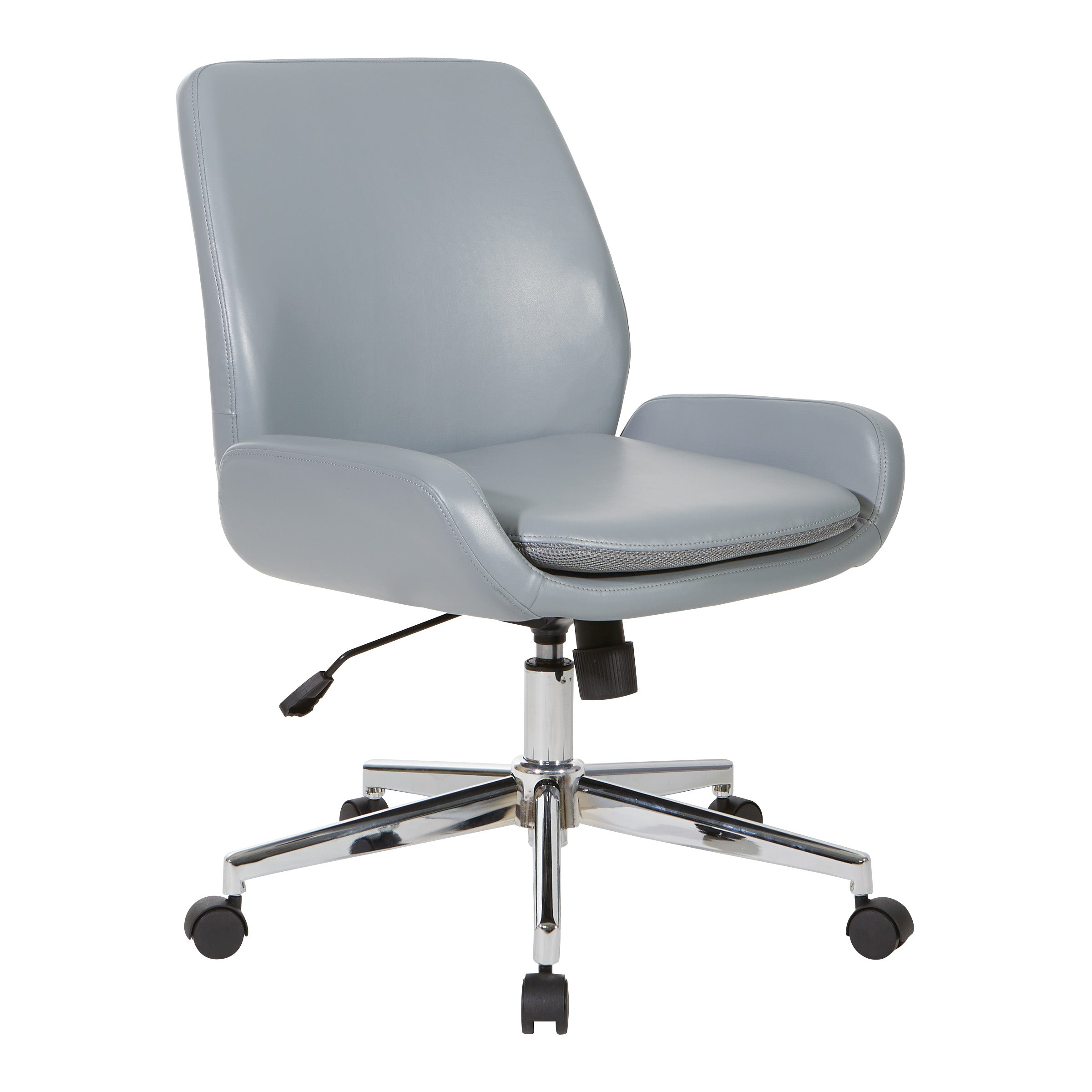 Faux Leather Chair with Chrome Finish Base