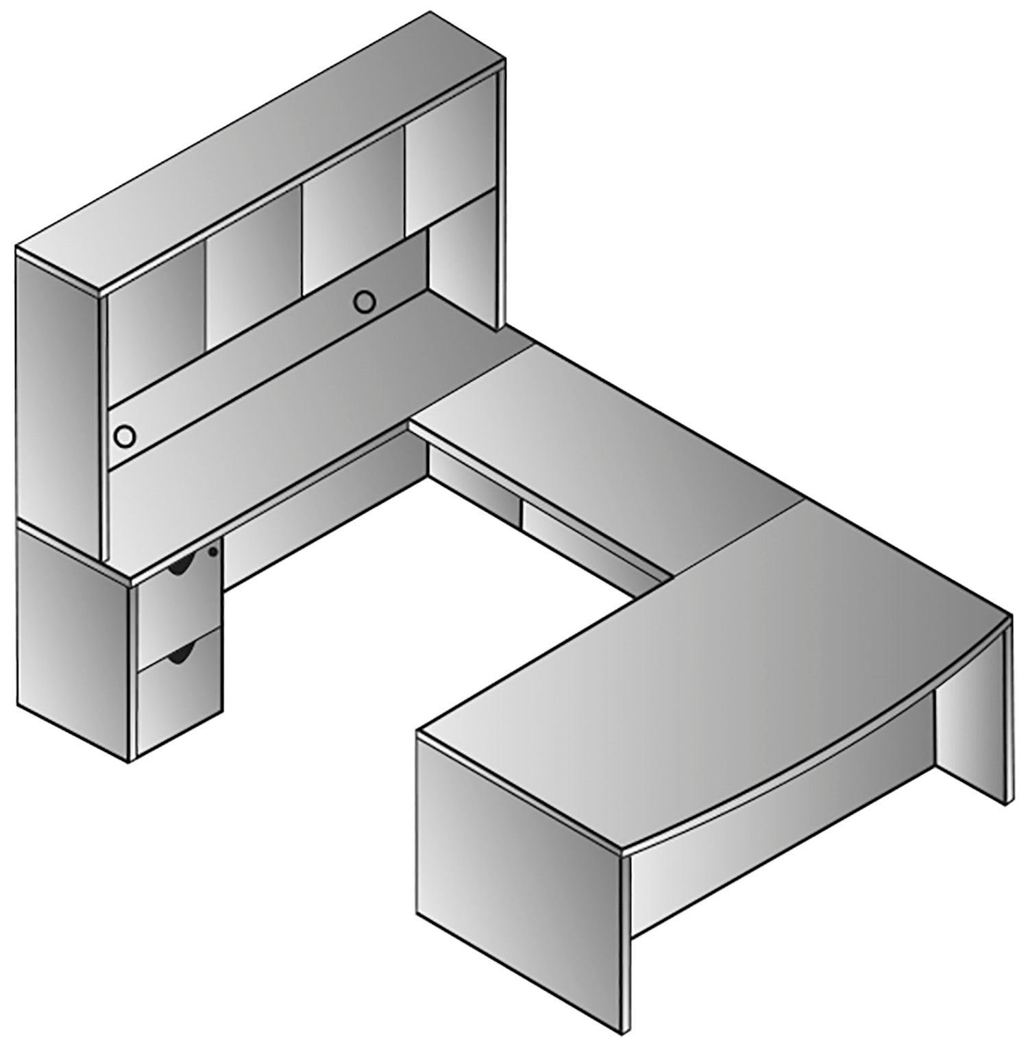 Kenwood U Shape W/Hutch 72X107"