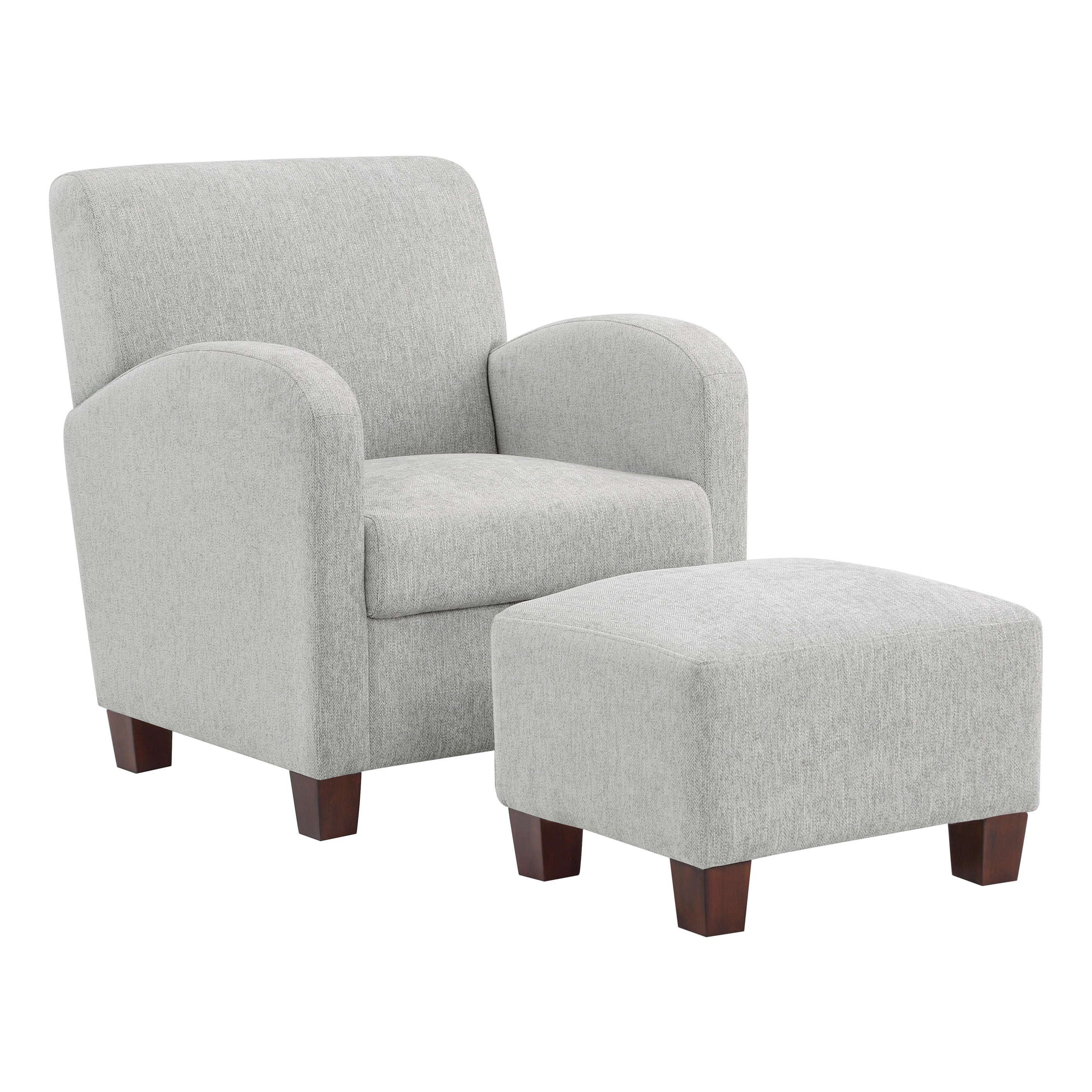 Aiden Chair & Ottoman Herringbone