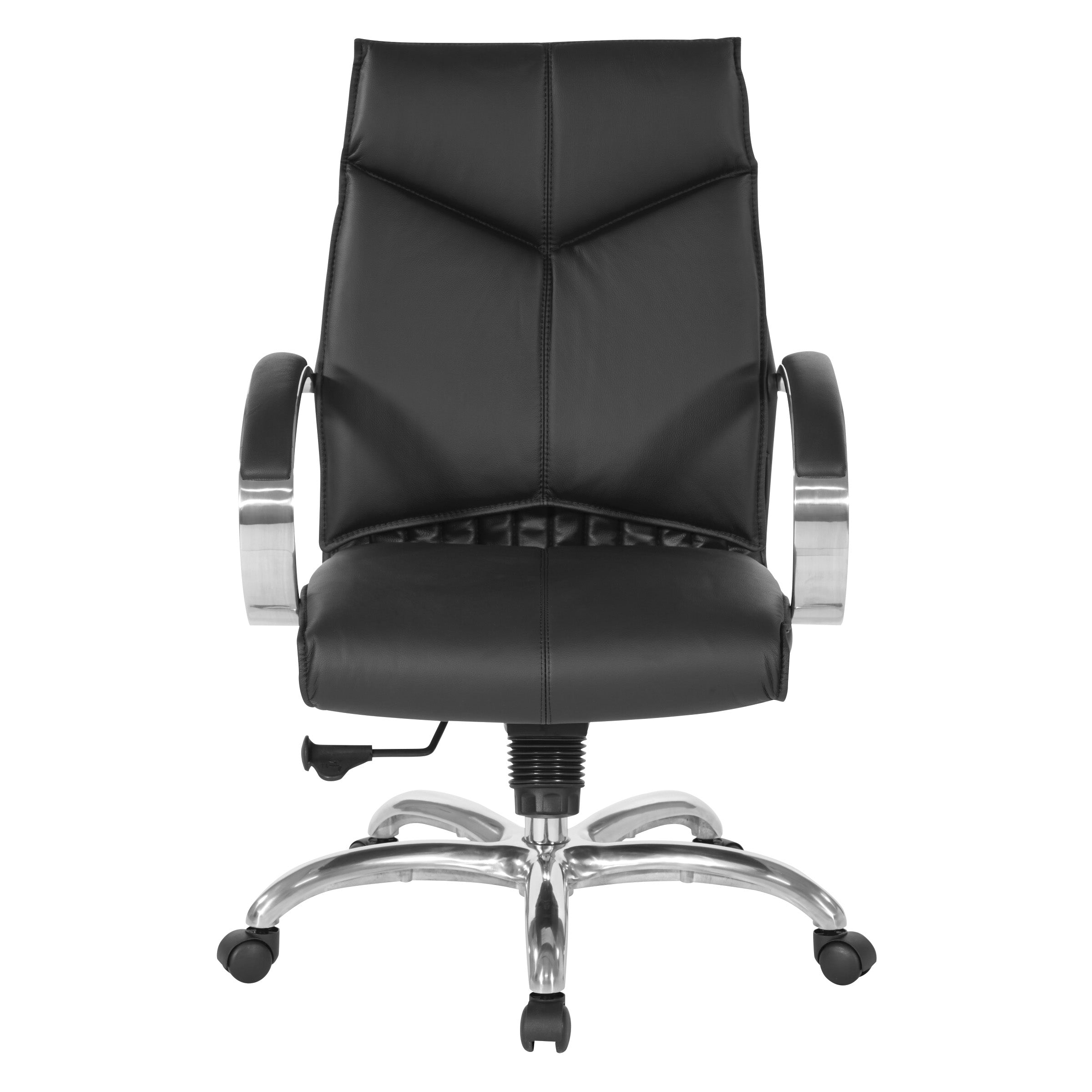 Deluxe Mid Back Black Lthr Chair