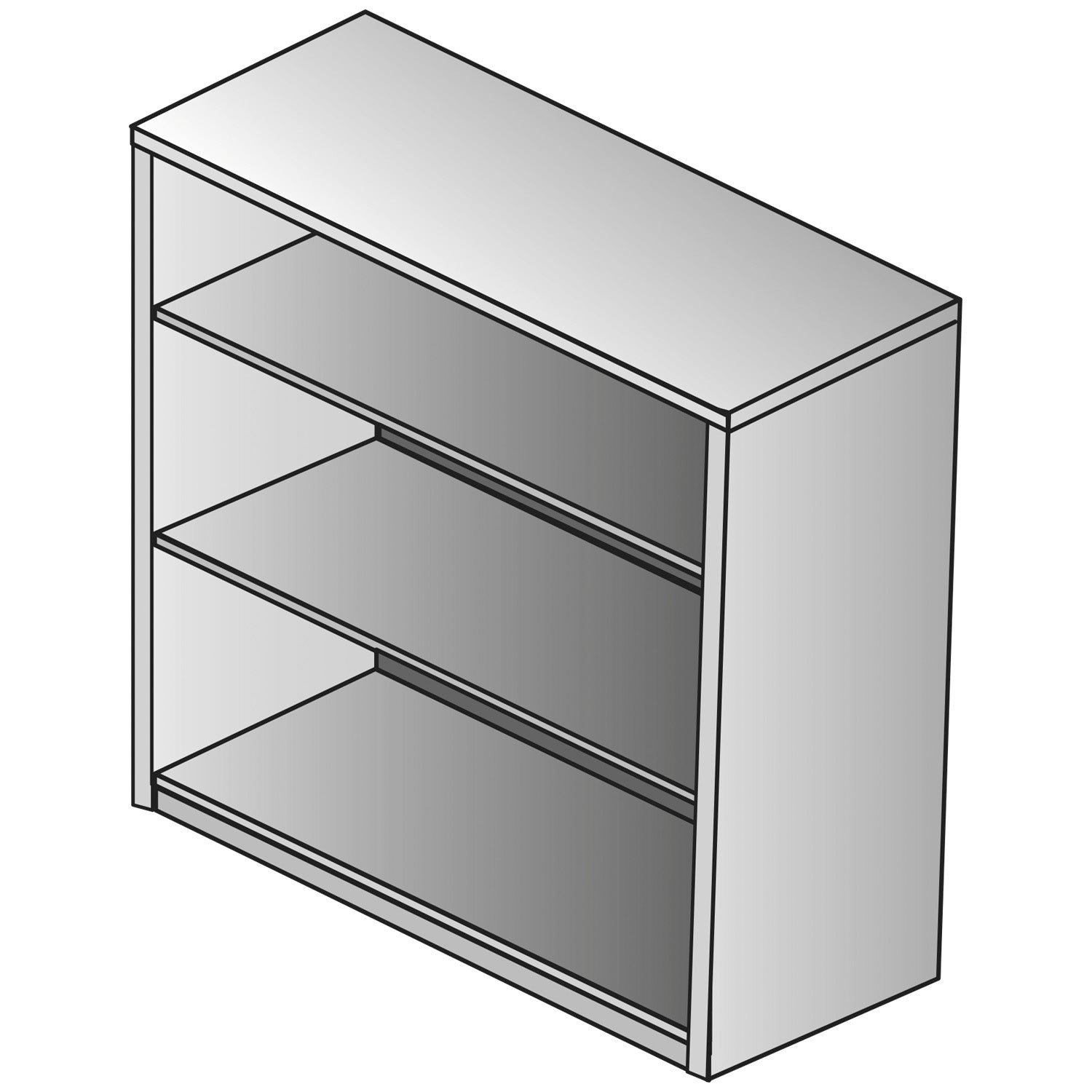 Sonoma 3-Shelf Bookcase/Open Hutch, 42"H