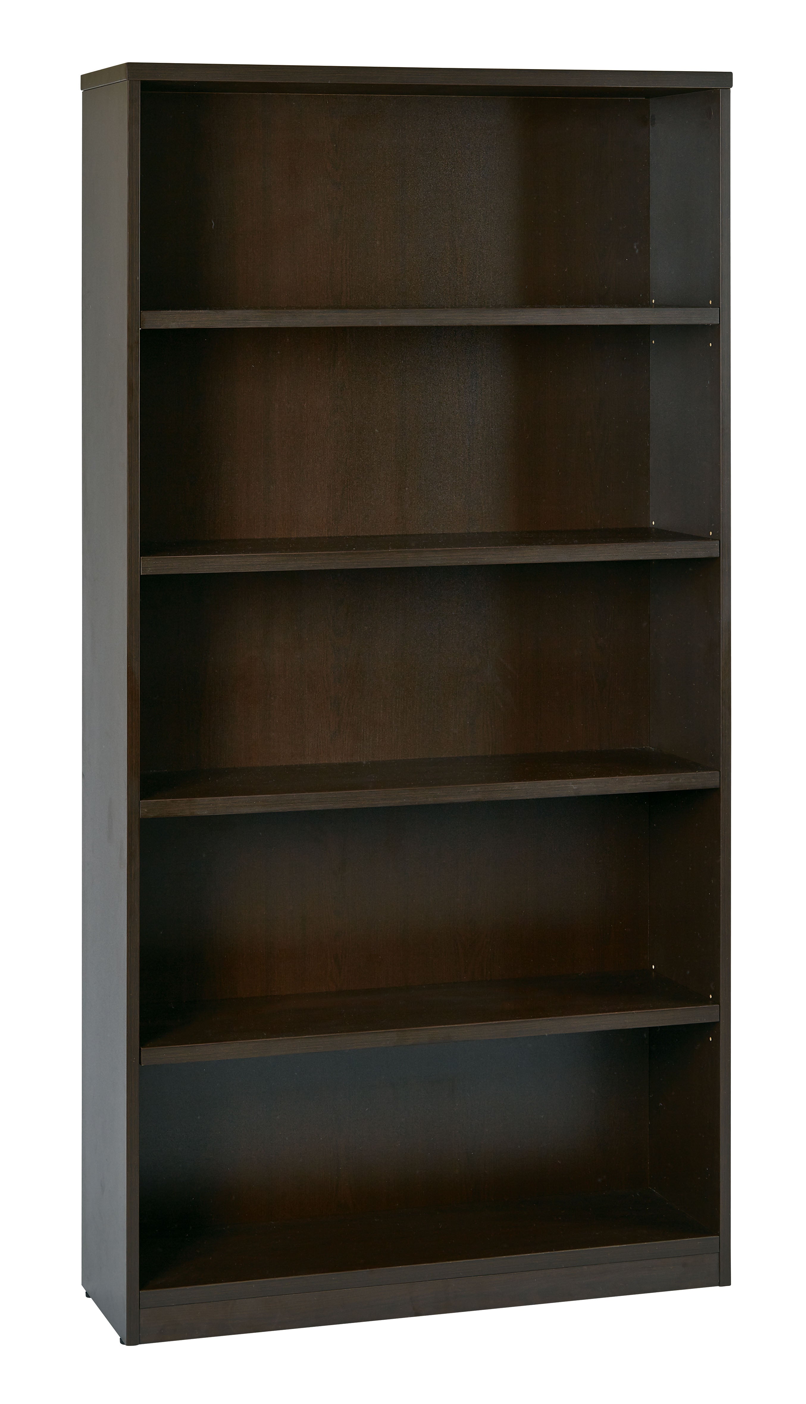 36Wx12Dx72H 5-Shelf Bookcase with 1" Thick Shelves -