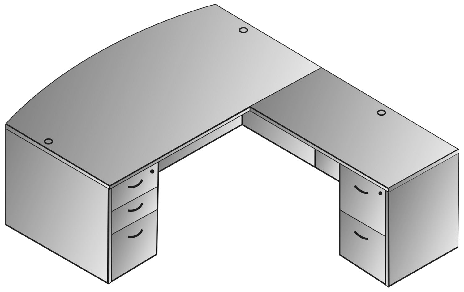 Napa L Shape W/Bow Top Desk 71"X89"