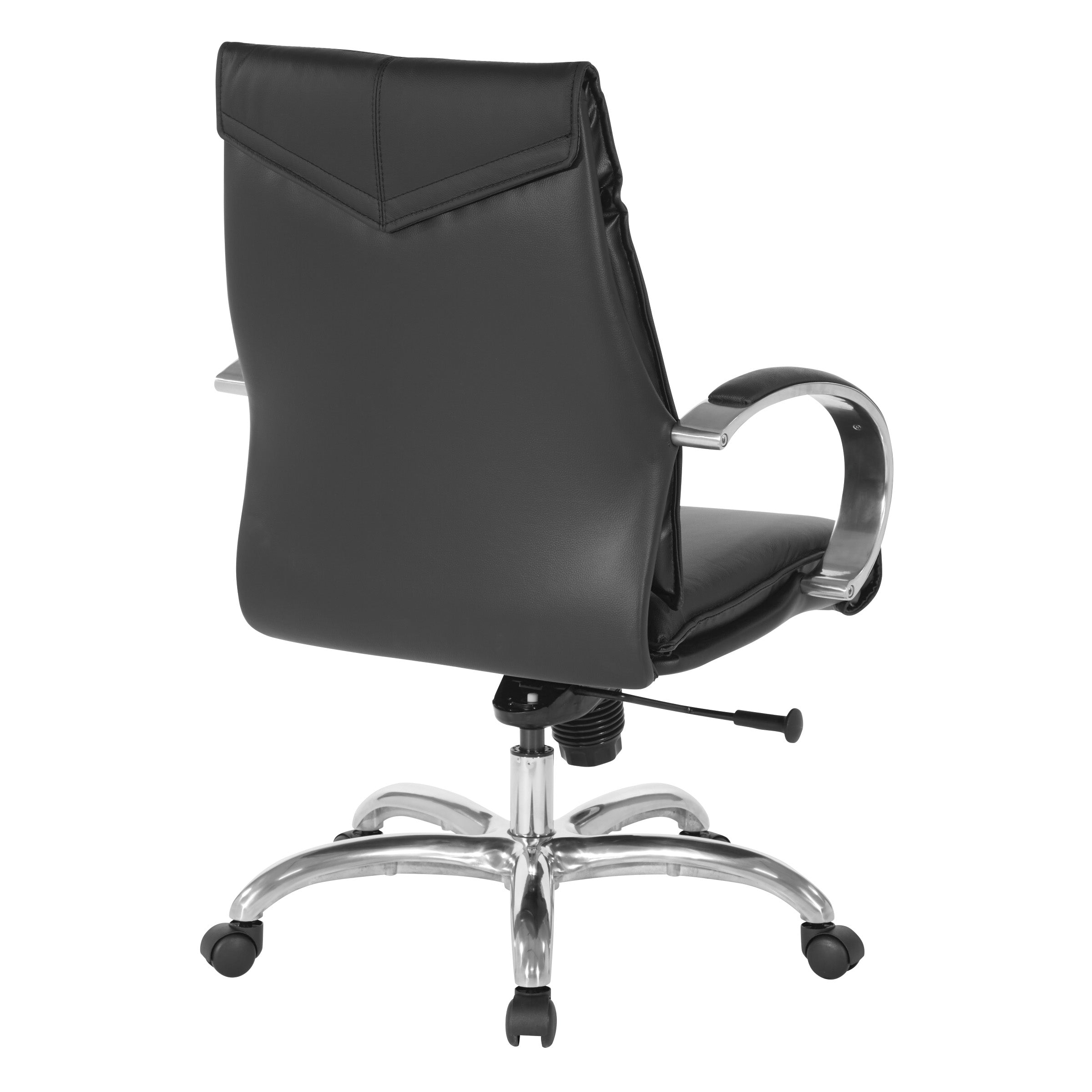 Deluxe Mid Back Black Lthr Chair