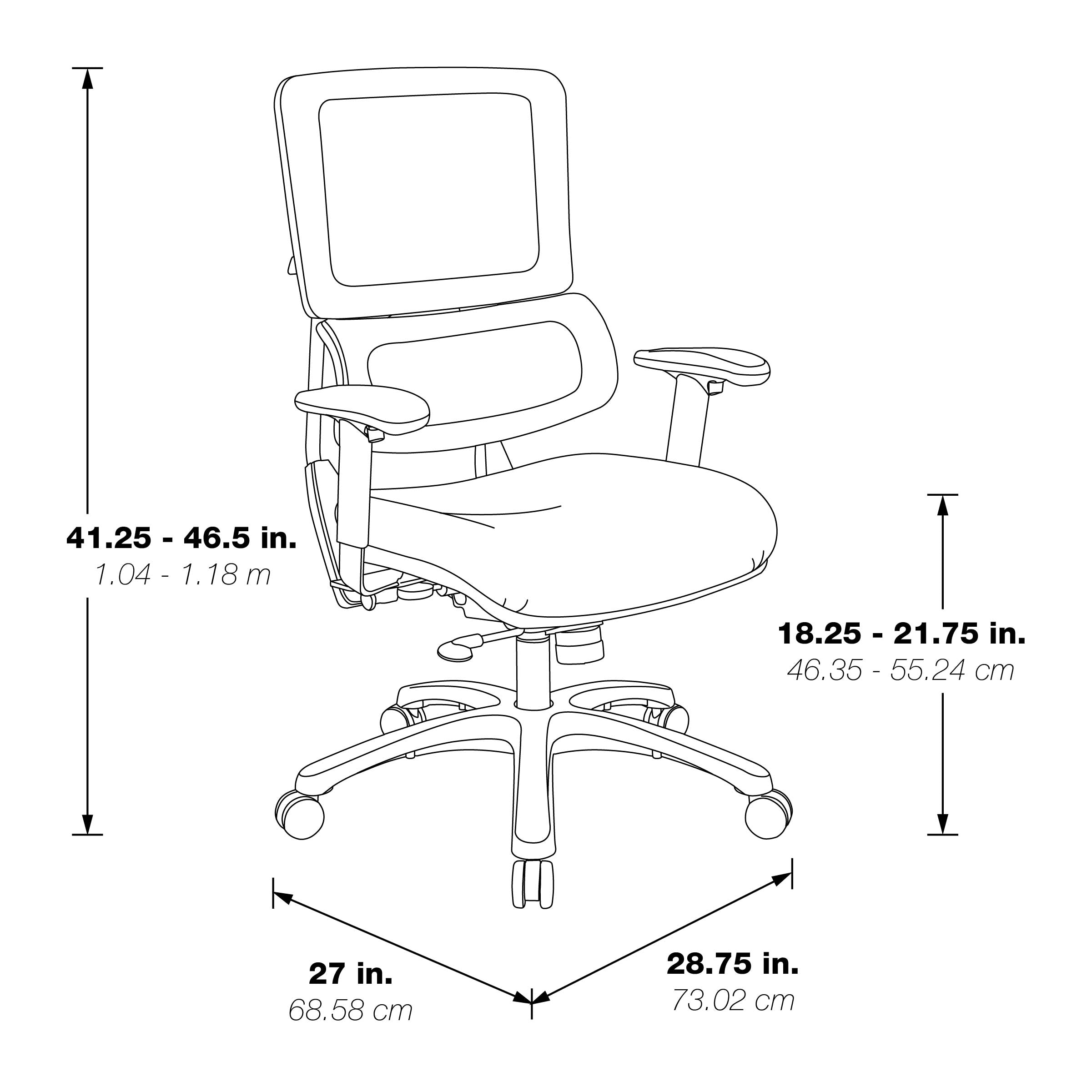 Vertical Black Mesh Back Chair with Shiny Black Base