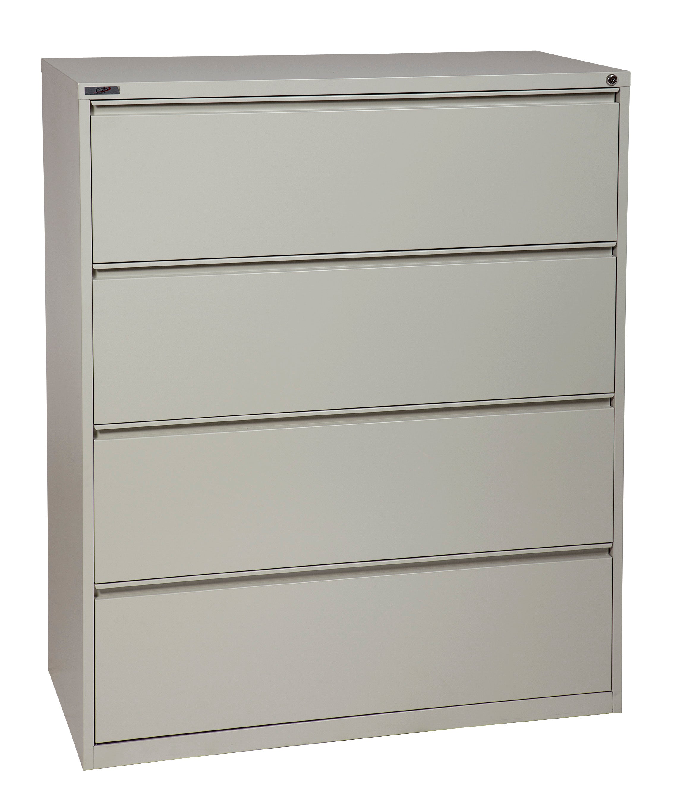 42" Wide 4 Drawer Lateral File With Core-Removeable Lock & Adjustable Glides