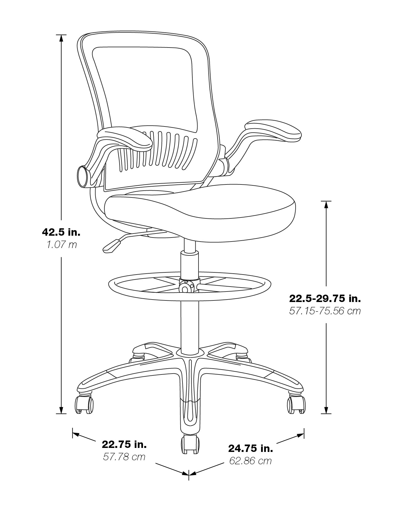 Mesh Back Drafting Chair