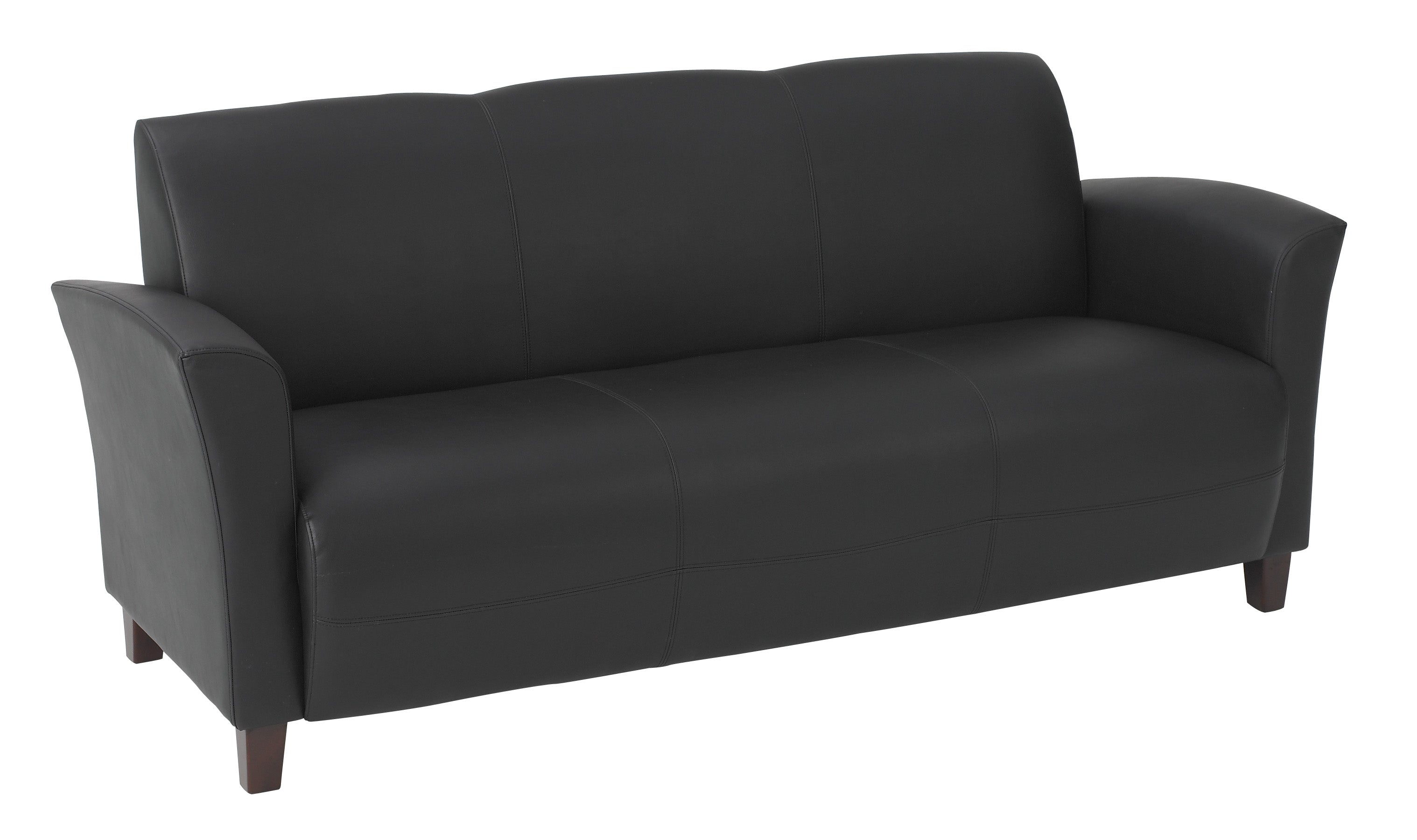 Black Bonded Leather Sofa