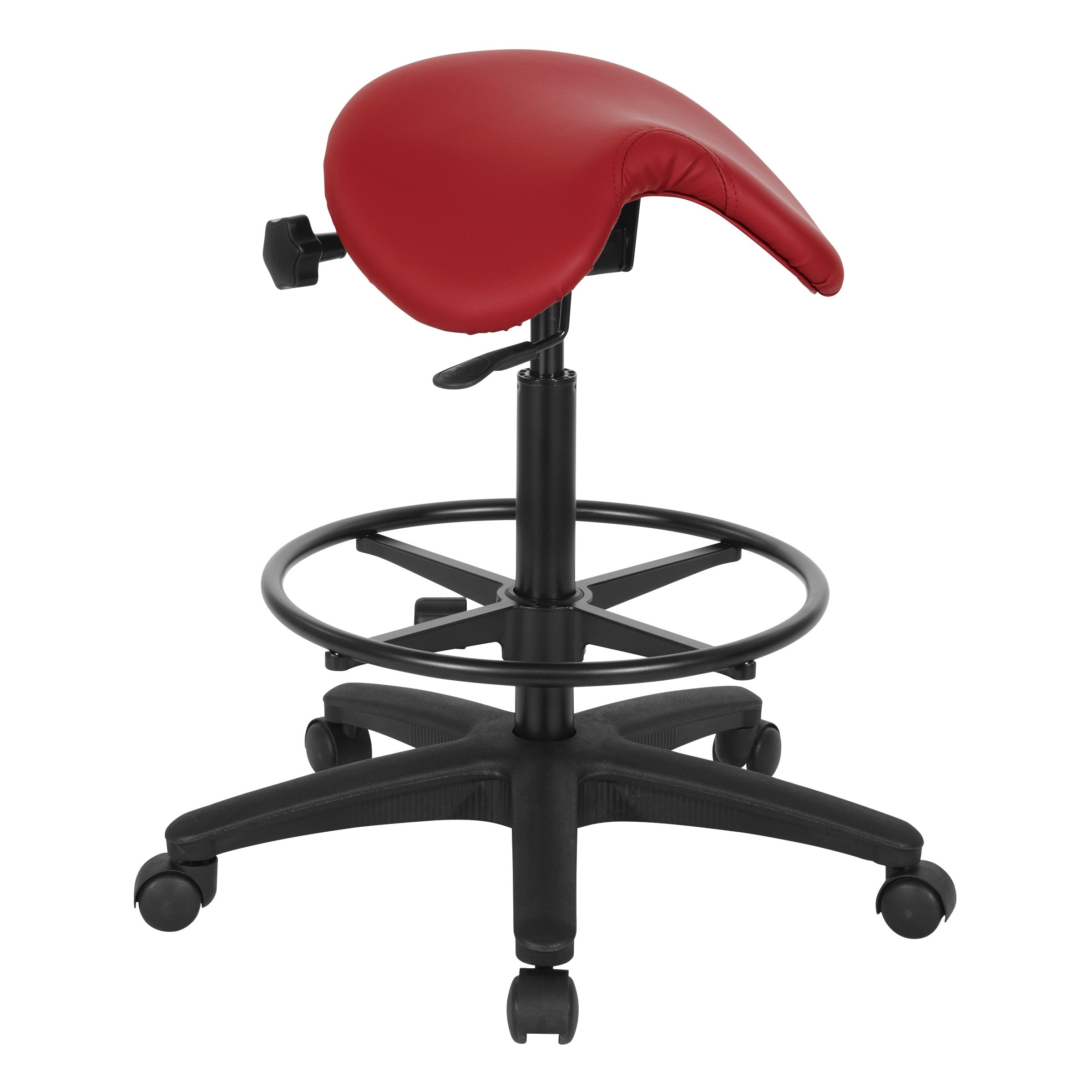 Backless Stool with Saddle Seat