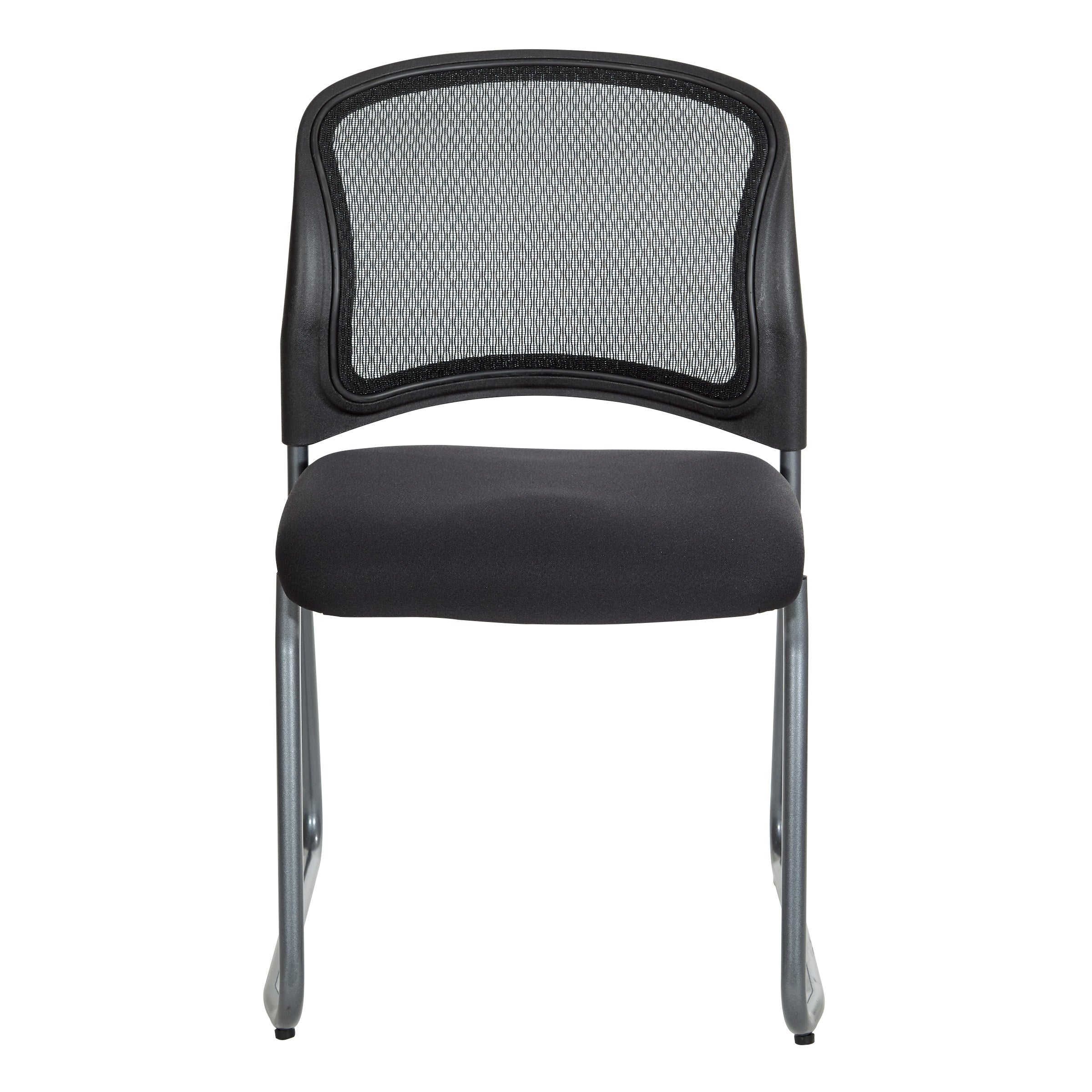 Titanium Finish Black Visitors Chair with ProGrid® Back and Sled Base
