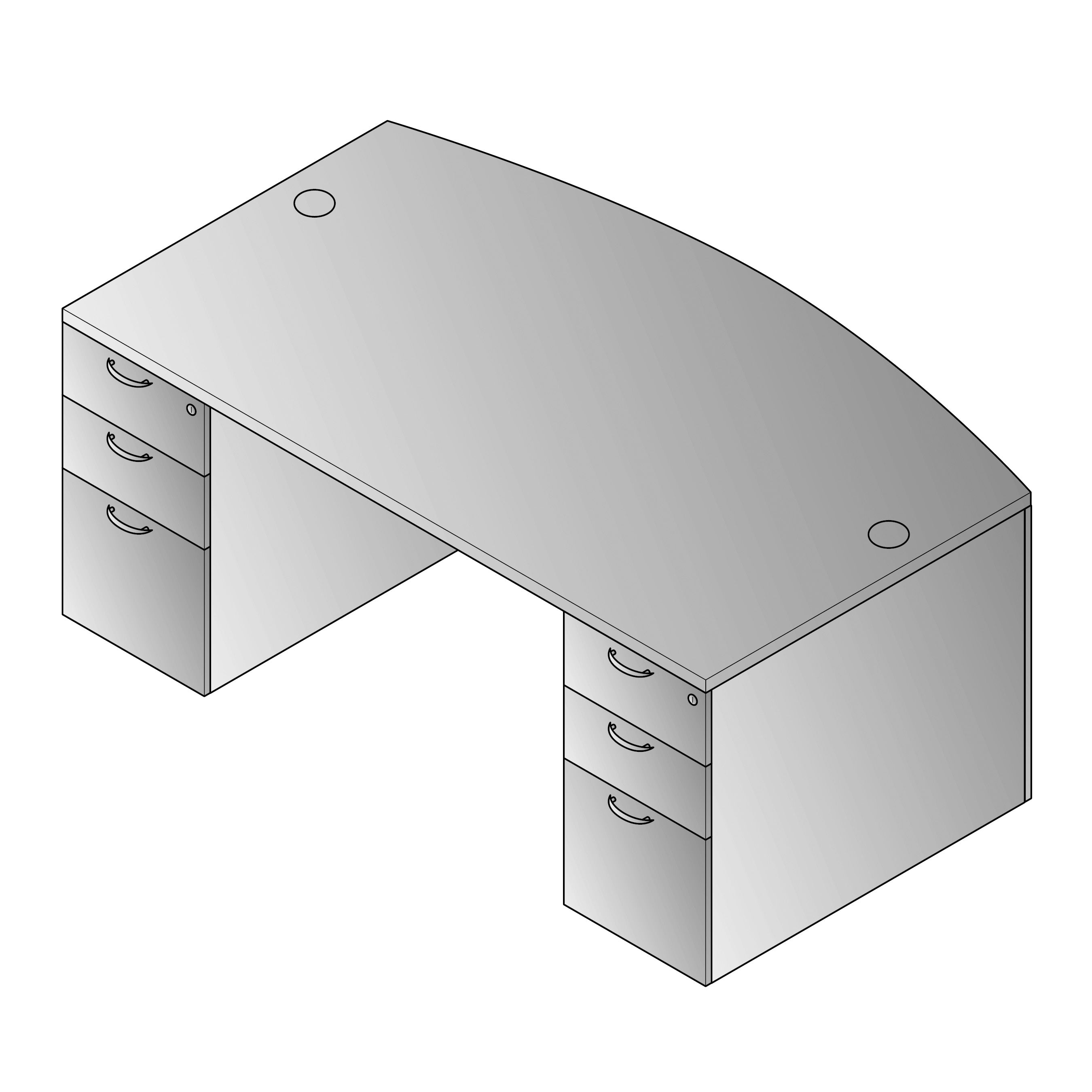 Napa Bow Top Desk 71" x 40"
