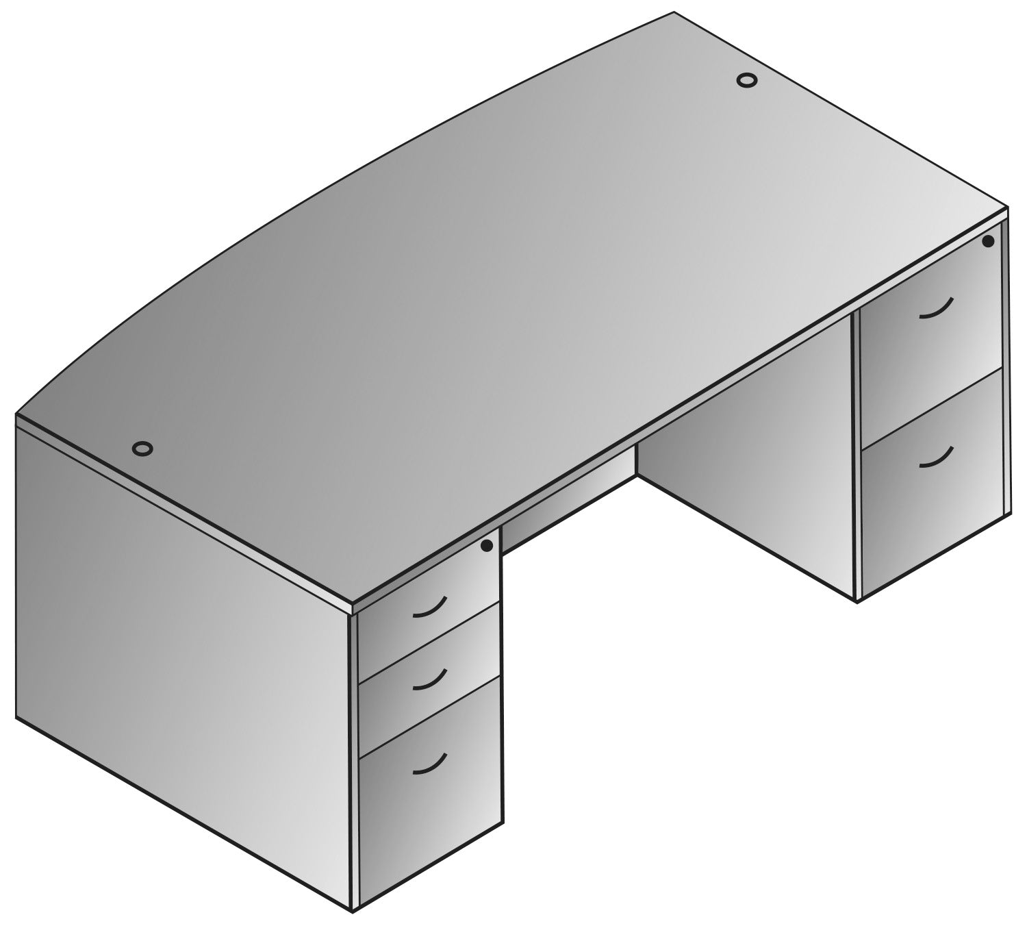 Napa Bow Top Desk 71"X41"
