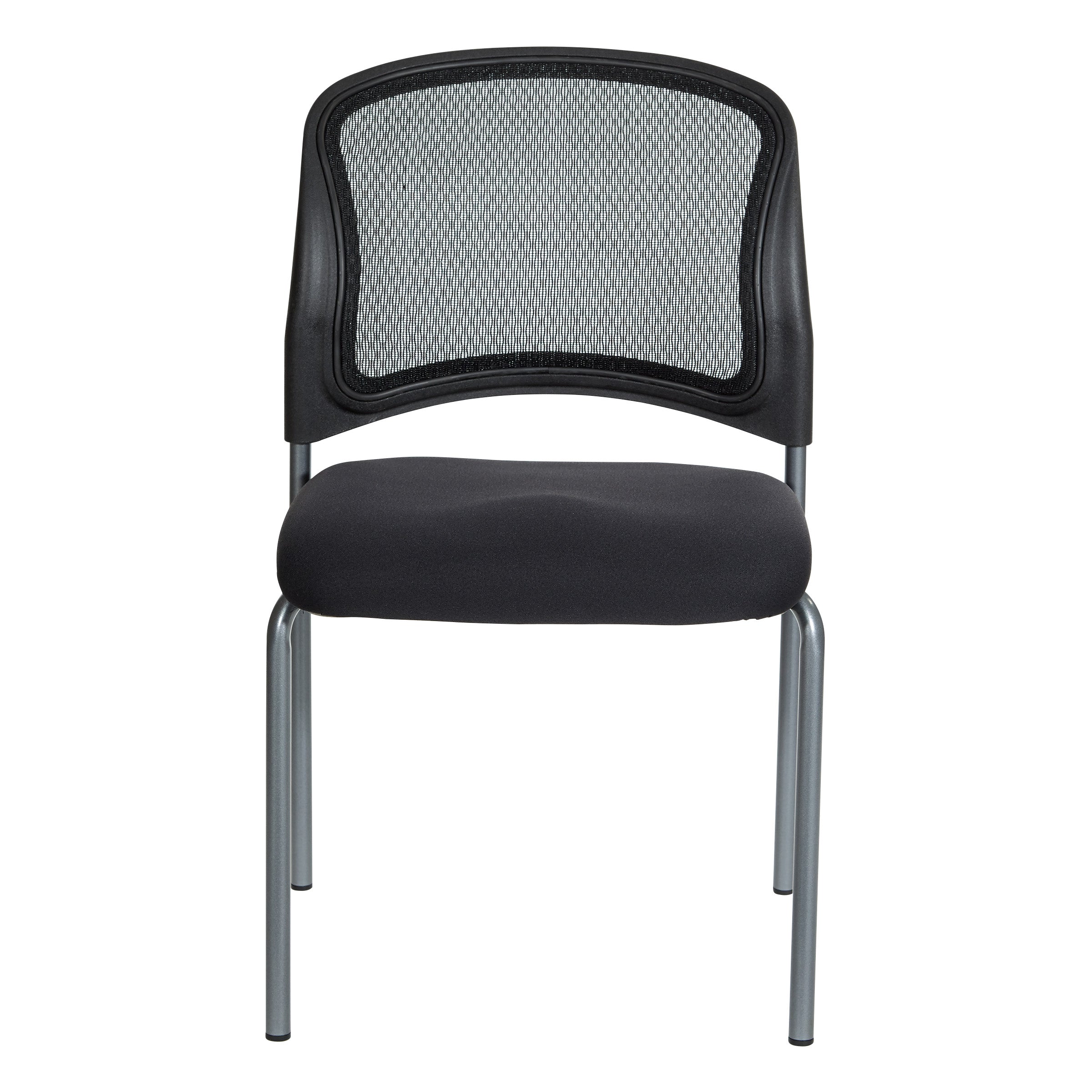 Titanium Finish Black Visitors Chair with ProGrid® Back and Straight Legs