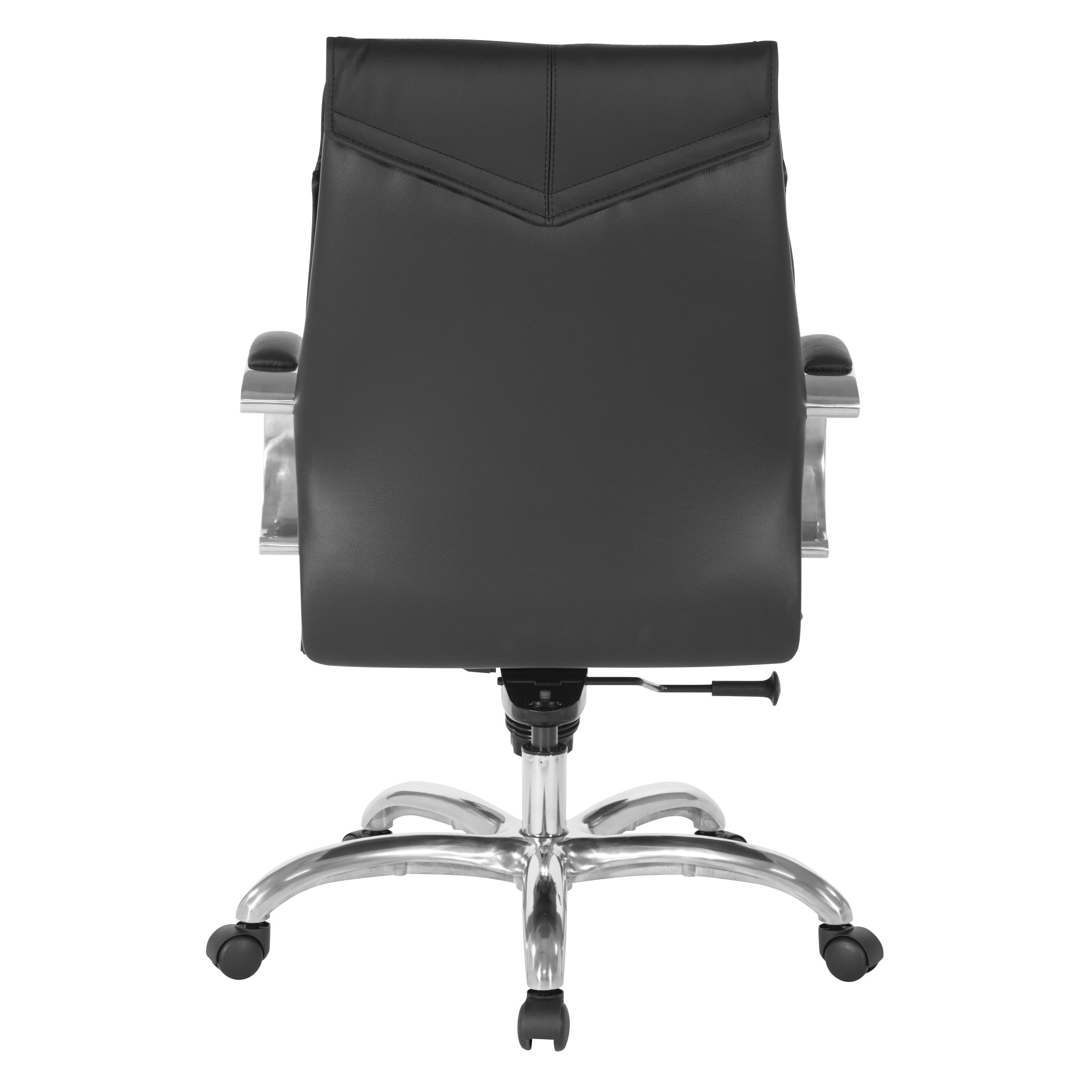 Deluxe Mid Back Black Lthr Chair