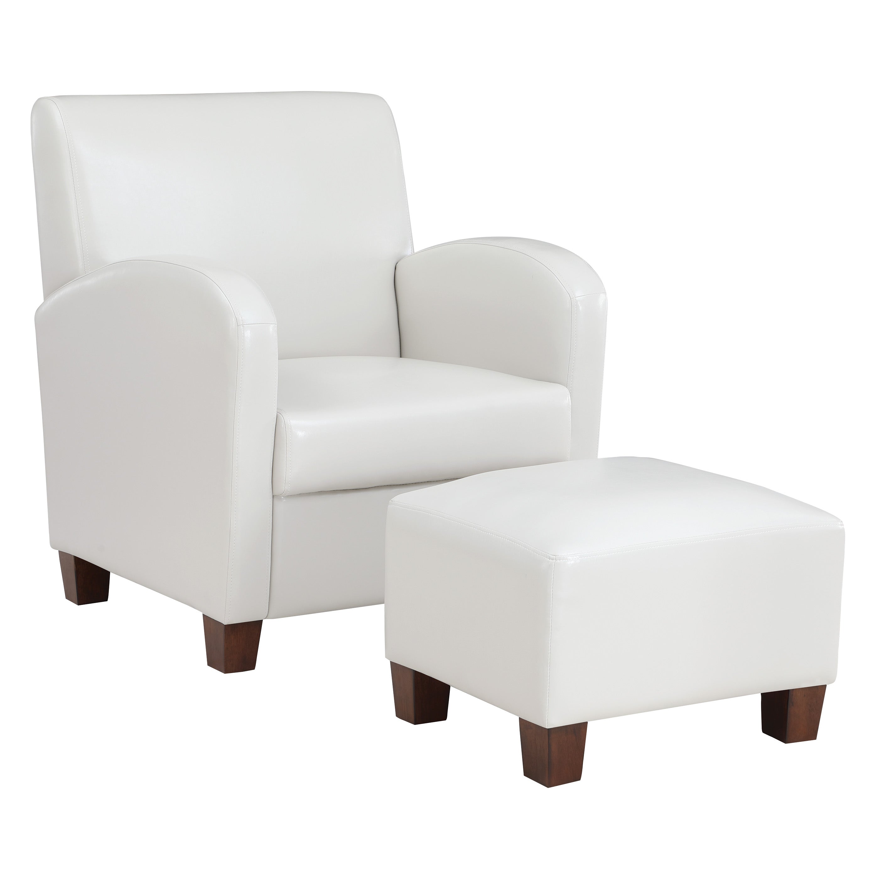 Aiden Chair & Ottoman Faux Leather