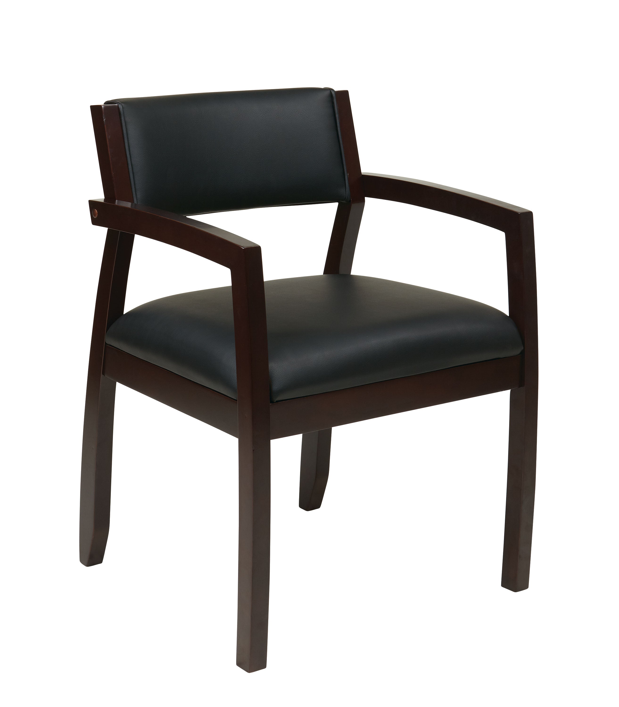 Napa Espresso Guest Chair With Upholstered Back