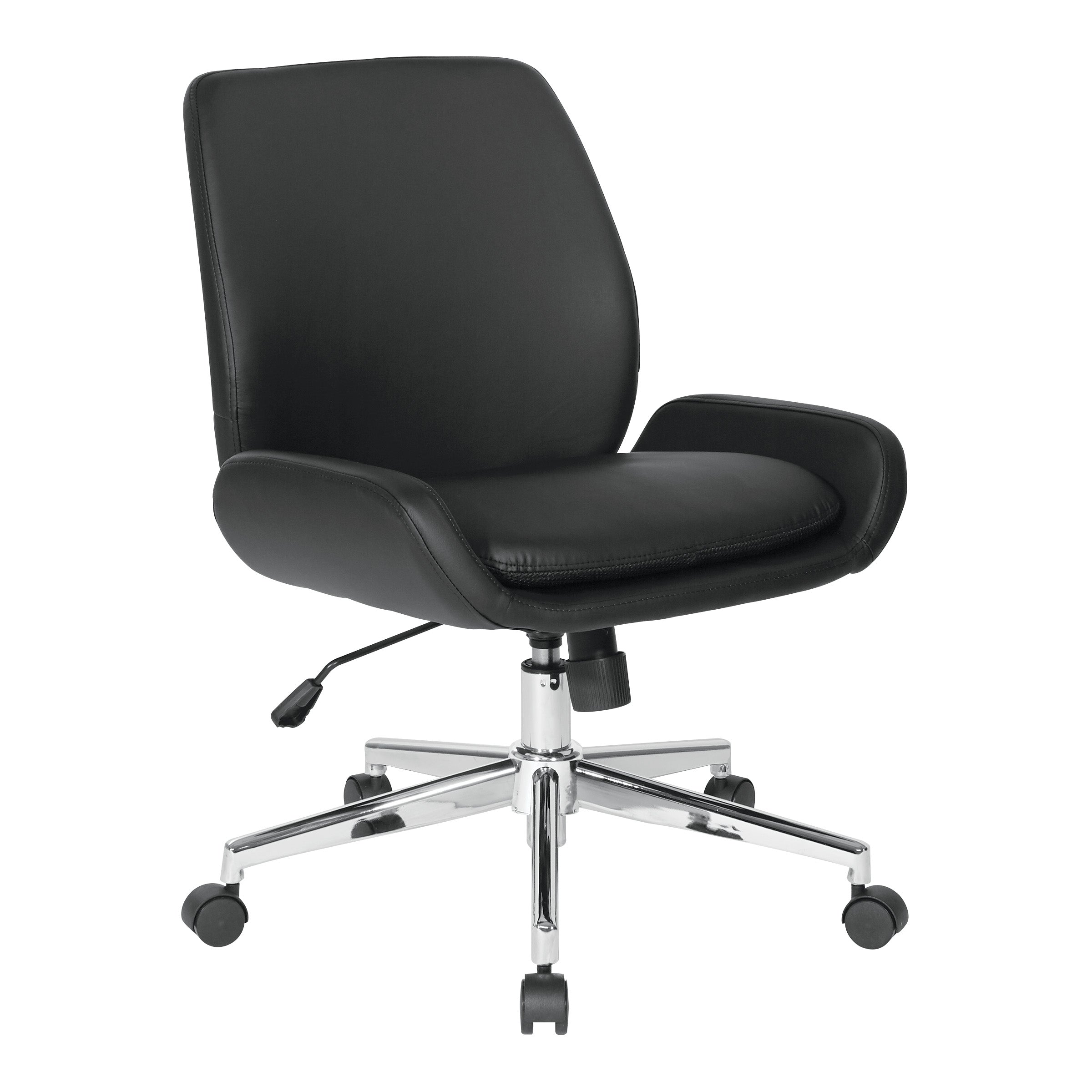 Faux Leather Chair with Chrome Finish Base