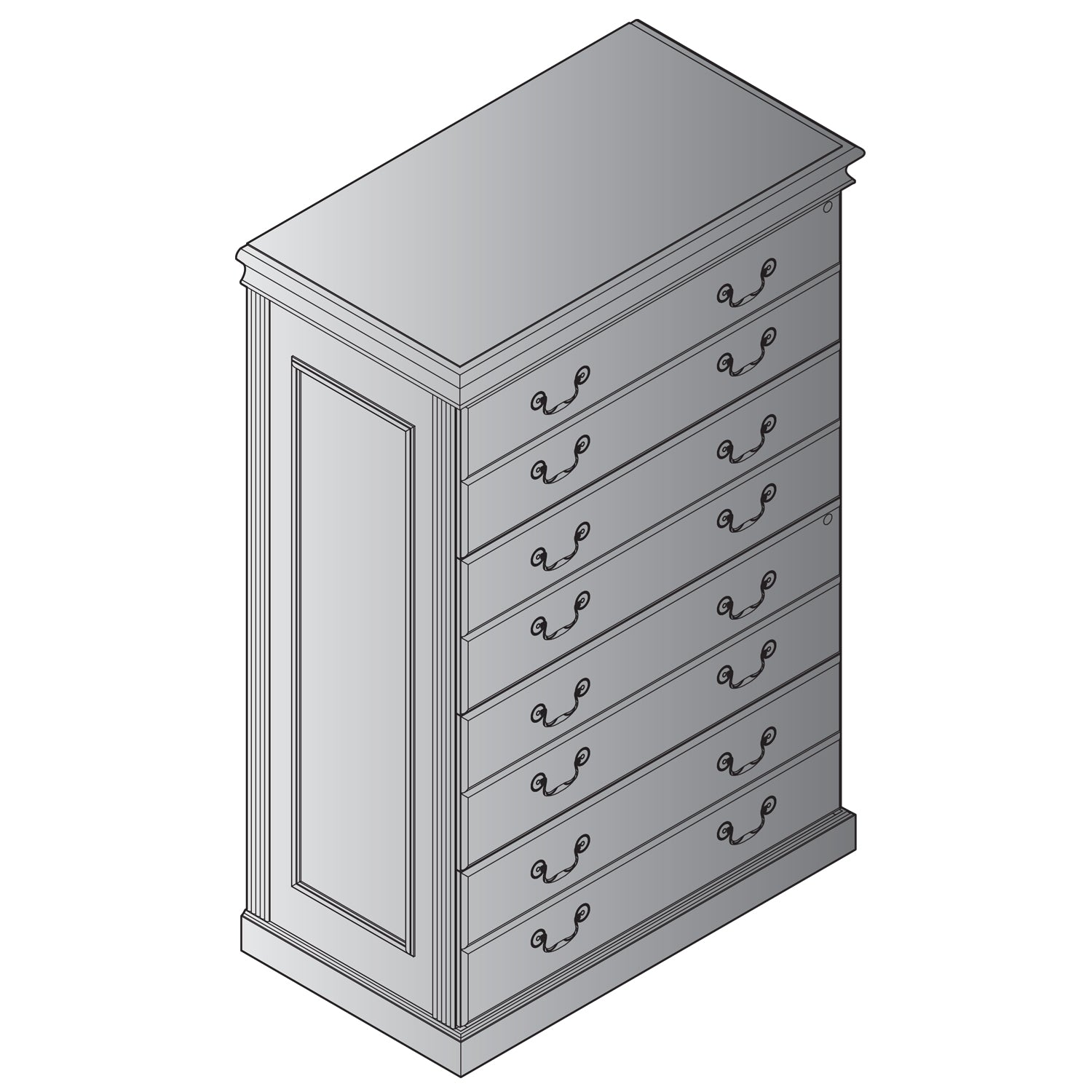 Townsend 4-Drawer Lateral File 36x20x54H