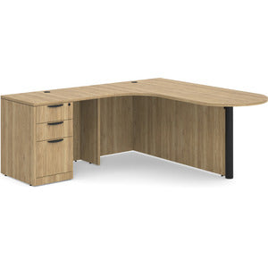 N9NE Classic Laminate Bullet L-Shape Desk 71" x 77" (CLALD1010) - Aspen / Left