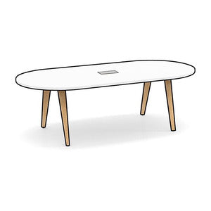 N9NE Racetrack Conference Table with Signature Wood VA Legs, 8–20 ft