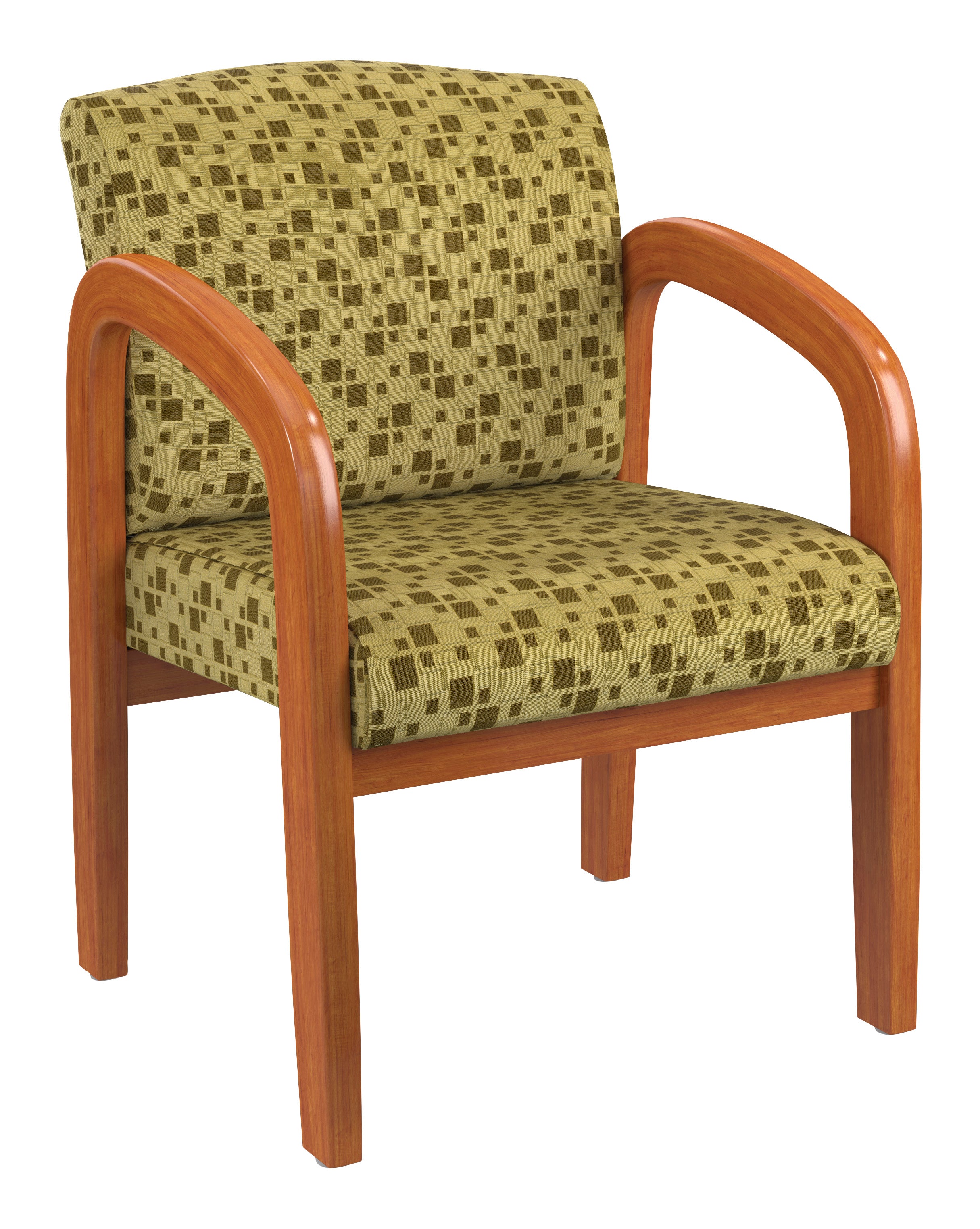 Medium Oak Finish Wood Visitor Chair