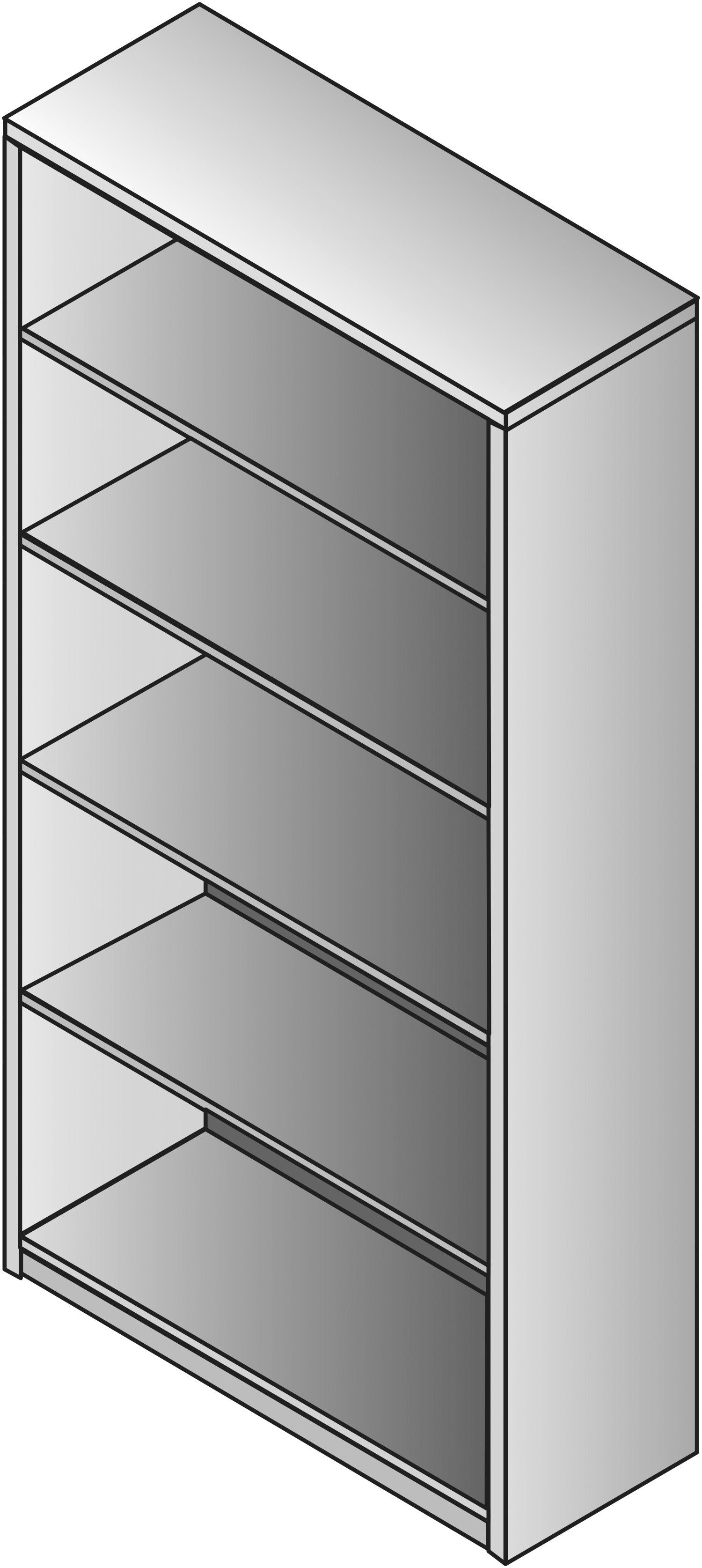 Napa 5-Shelf Bookcase, 35.5X14X65H