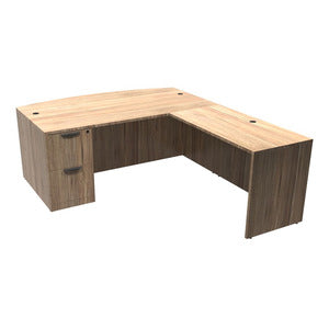 N9NE Classic Laminate Bowfront L-Shape Desk 71" x 88" (CLALD1012) - Aspen