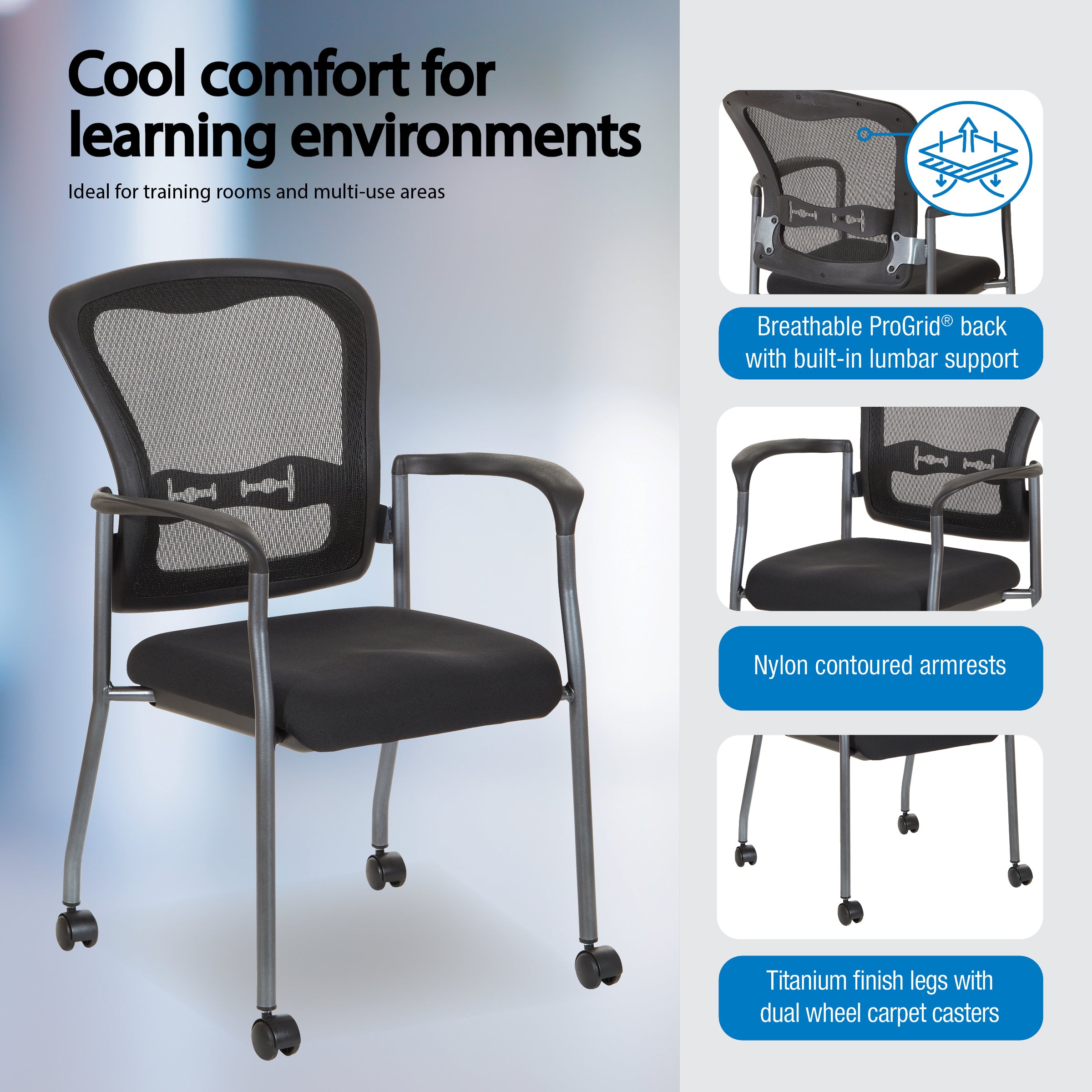 Titanium Visitors Chair with Arms