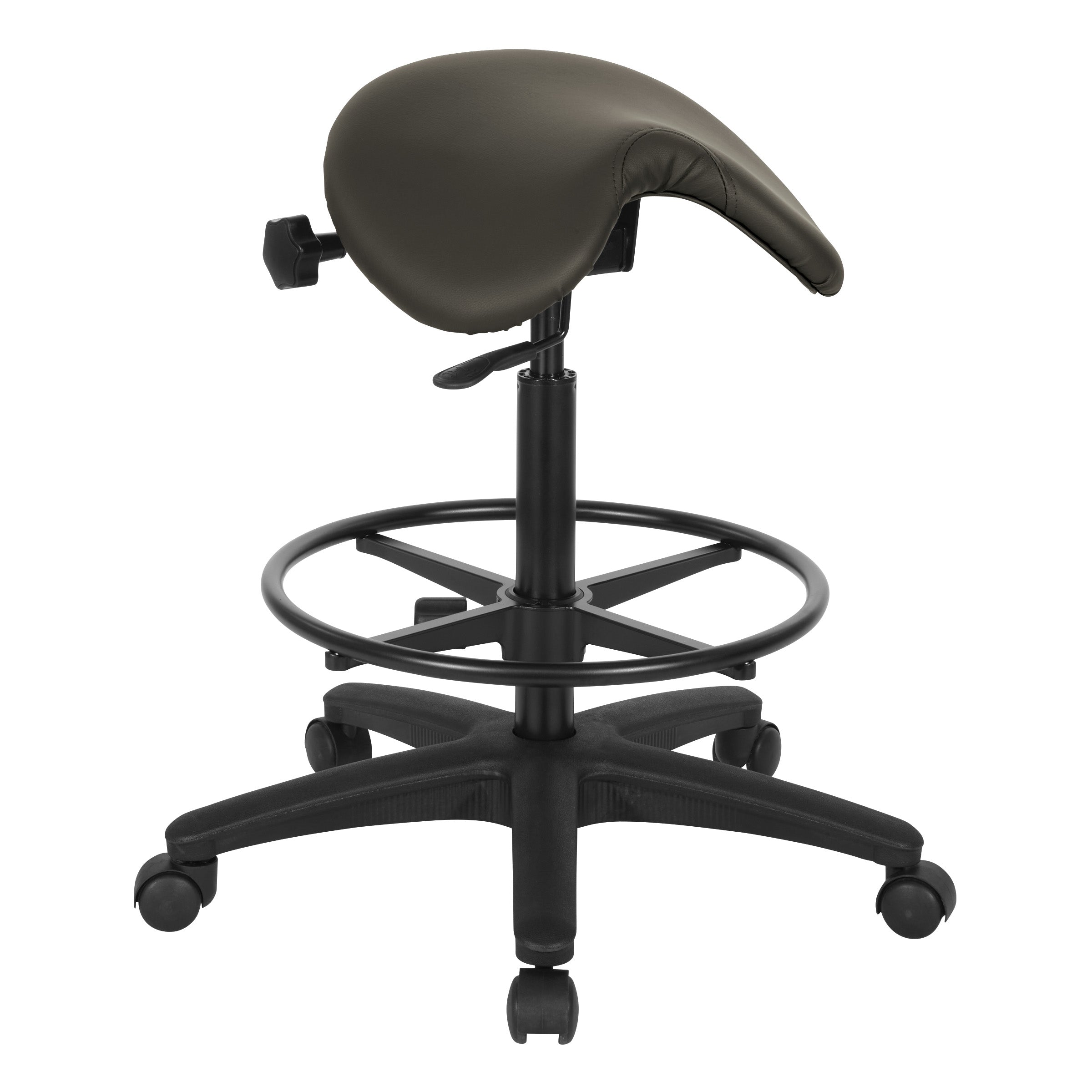 Backless Stool with Saddle Seat