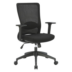 N9NE Flint Lite Black Mesh Mid Back Task Chair (69021)