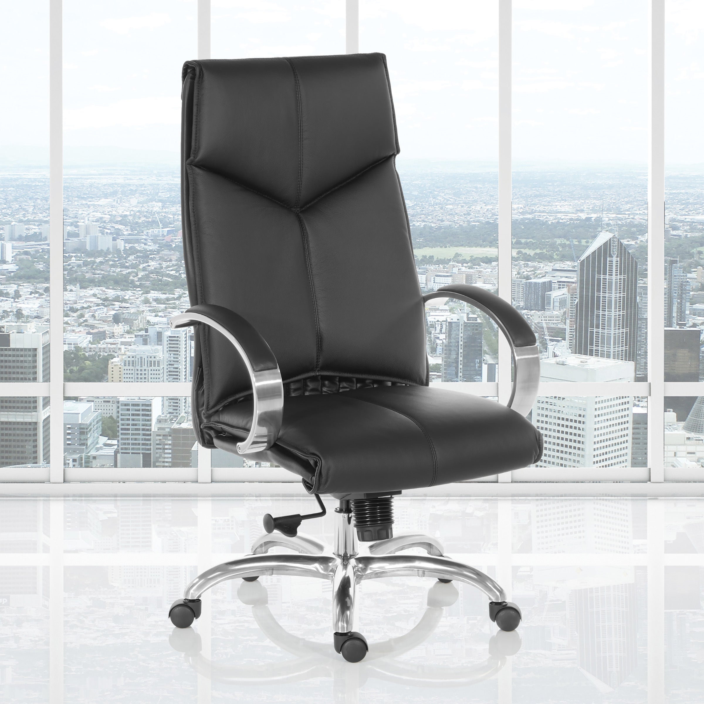 Deluxe High Back Black Lthr Chair