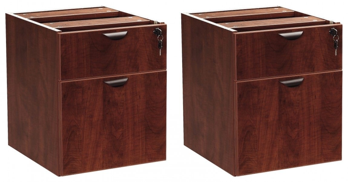 (2) 2 Drawer Hanging Pedestals for Boss Office Furniture – view 1