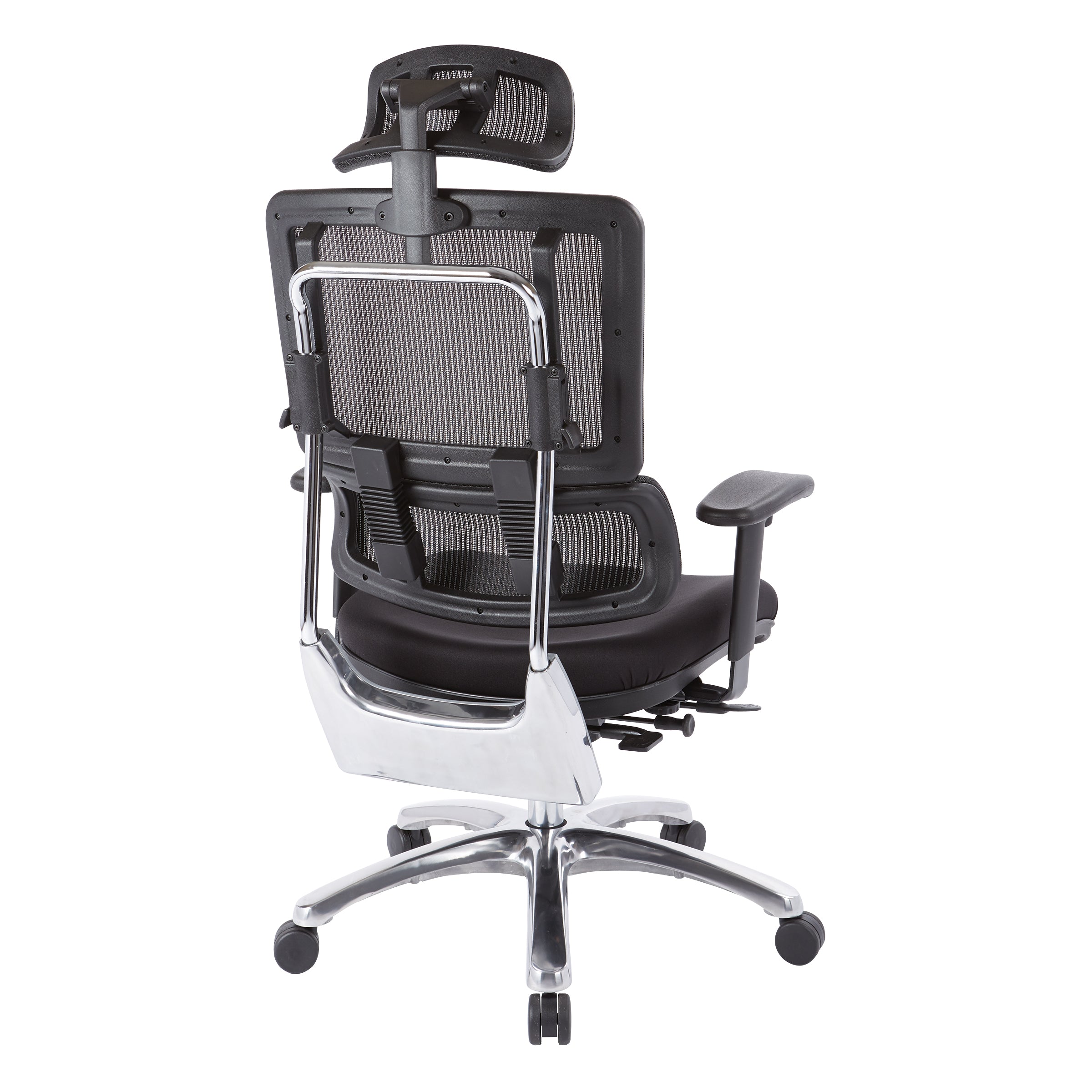 Vertical Black Mesh Back Chair with Headrest