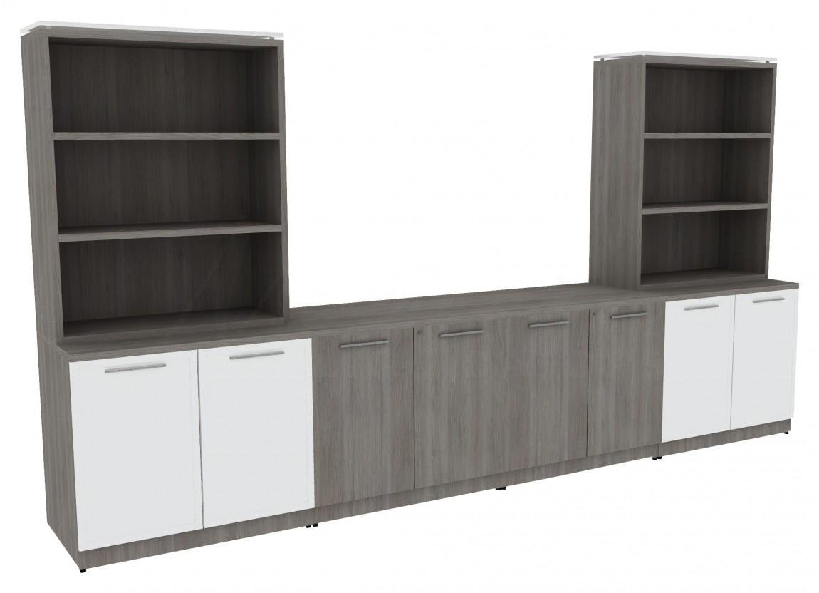Corp Design Credenza Wall Units with Open Shelf Storage – view 1