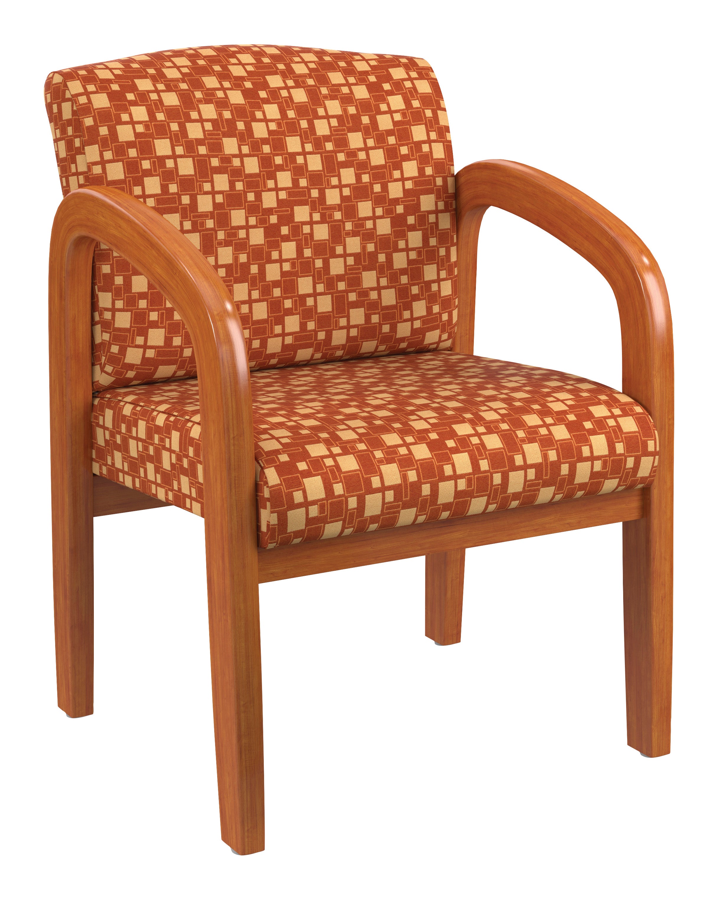 Medium Oak Finish Wood Visitor Chair