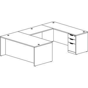 N9NE Classic Laminate Rectangular U-Shape Desk 71" x 108" (CLAUD2004N) - Aspen