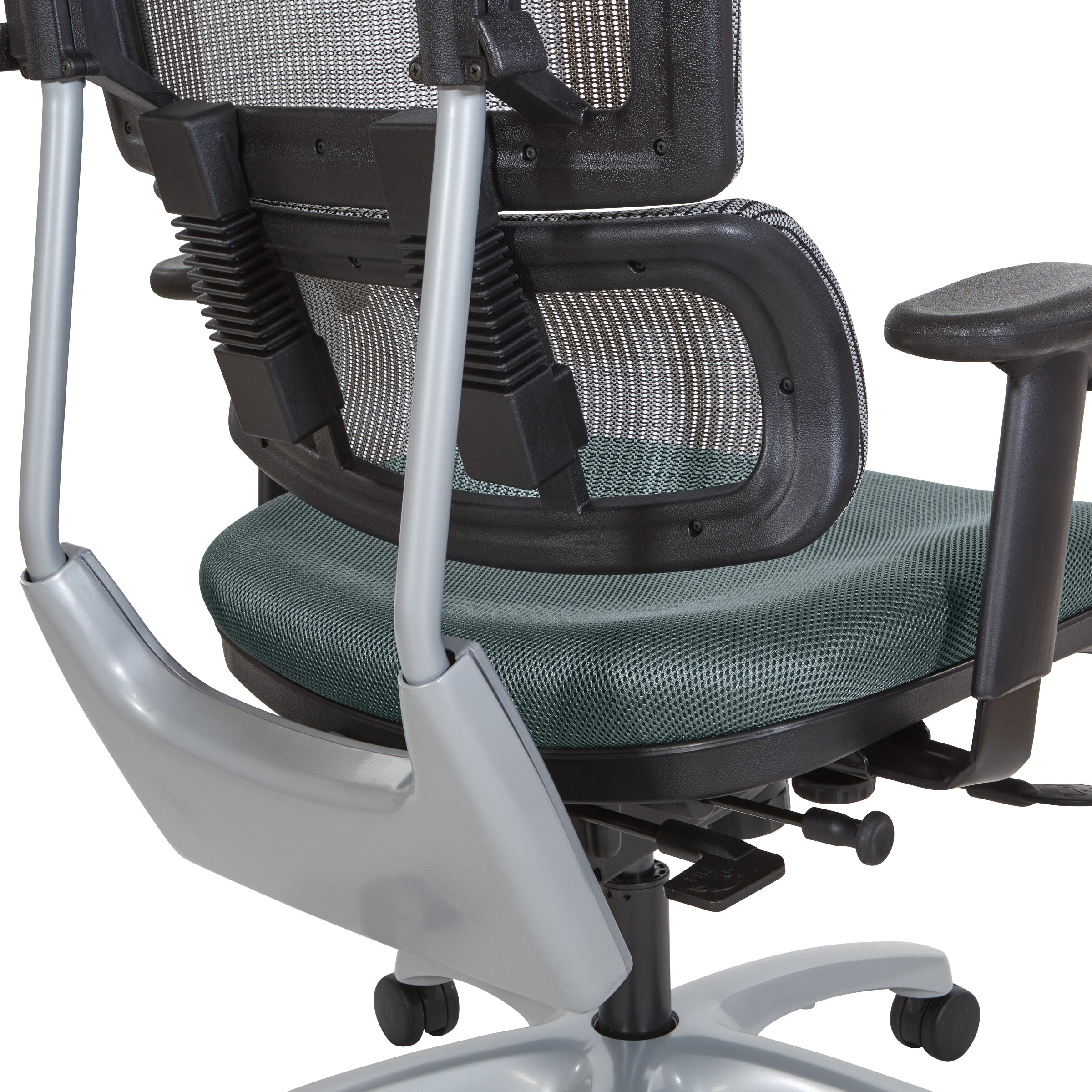 Vertical Grey Mesh Back Chair with Silver Base