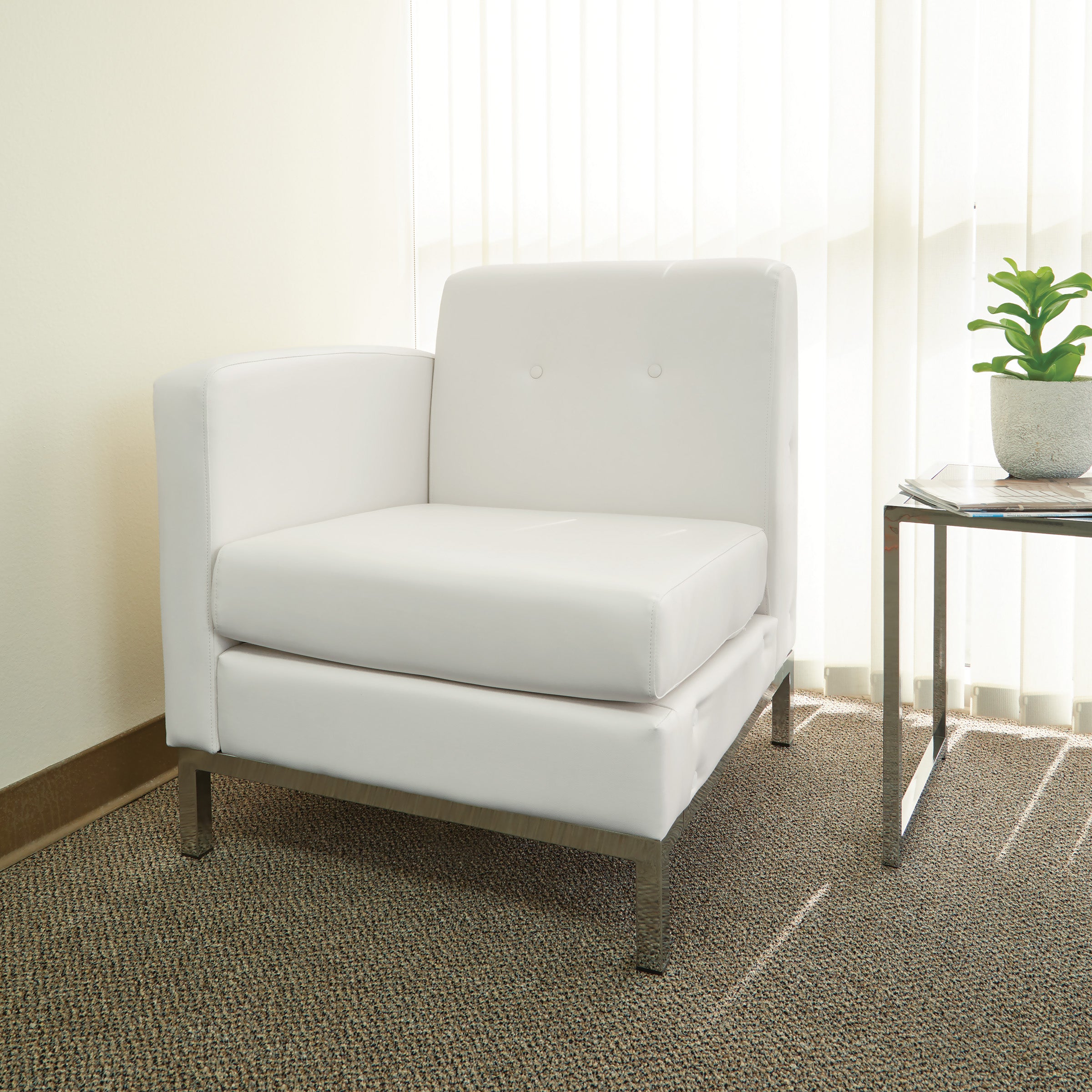 White Faux Leather RAF Armchair