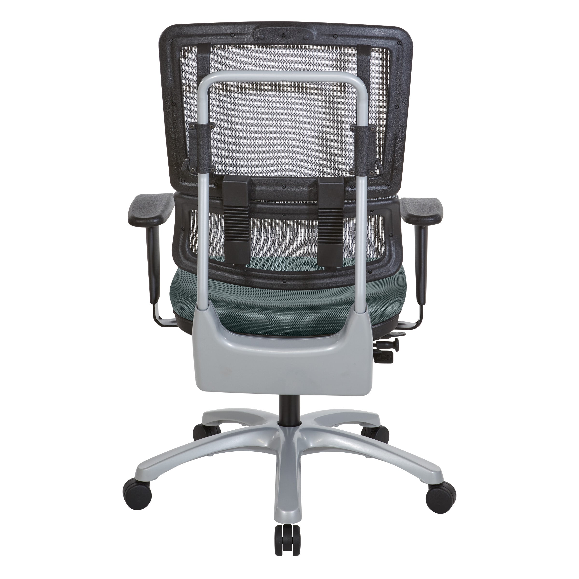 Vertical Grey Mesh Back Chair with Silver Base
